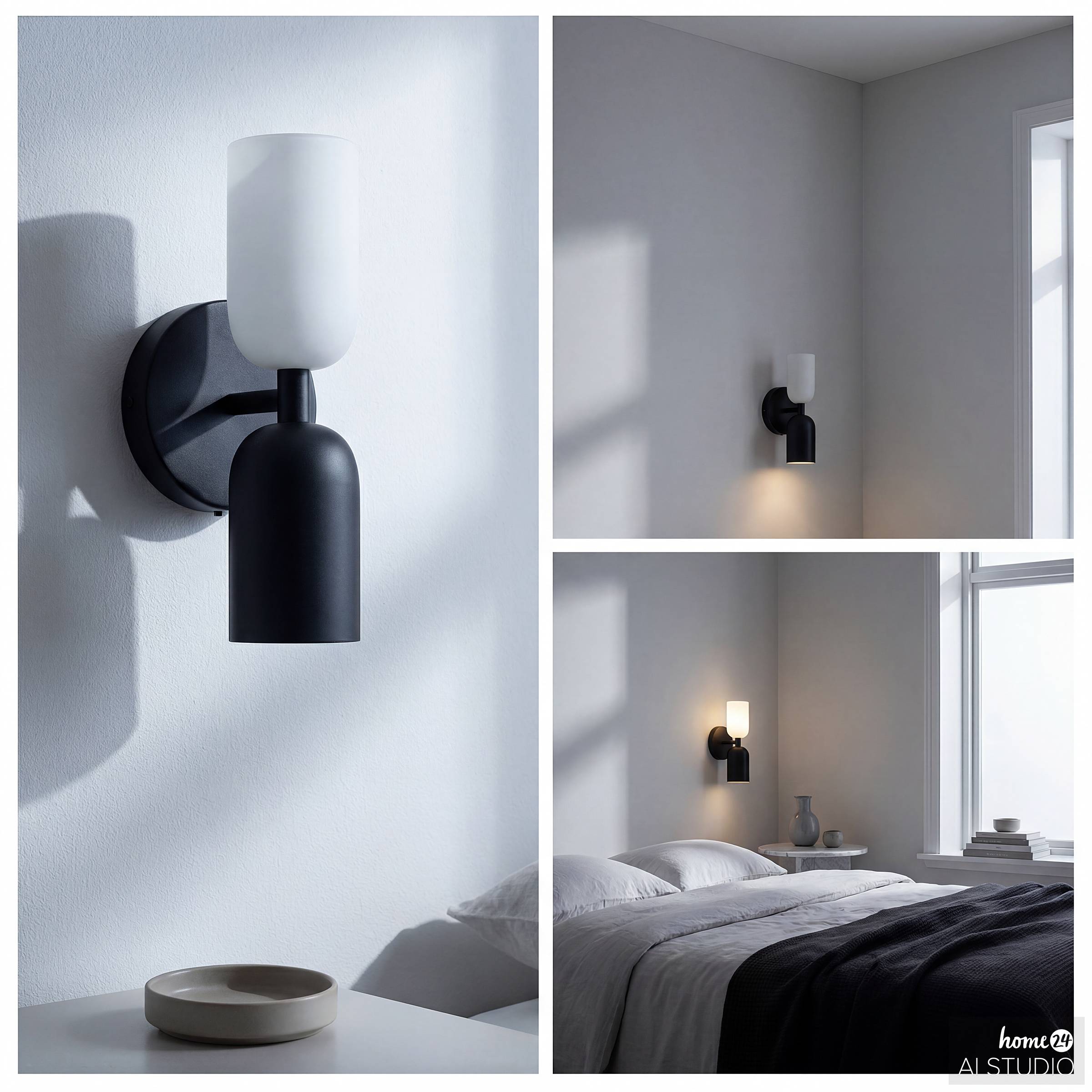 Cordless Wall Lamp NIMI Remote Control Black Cream