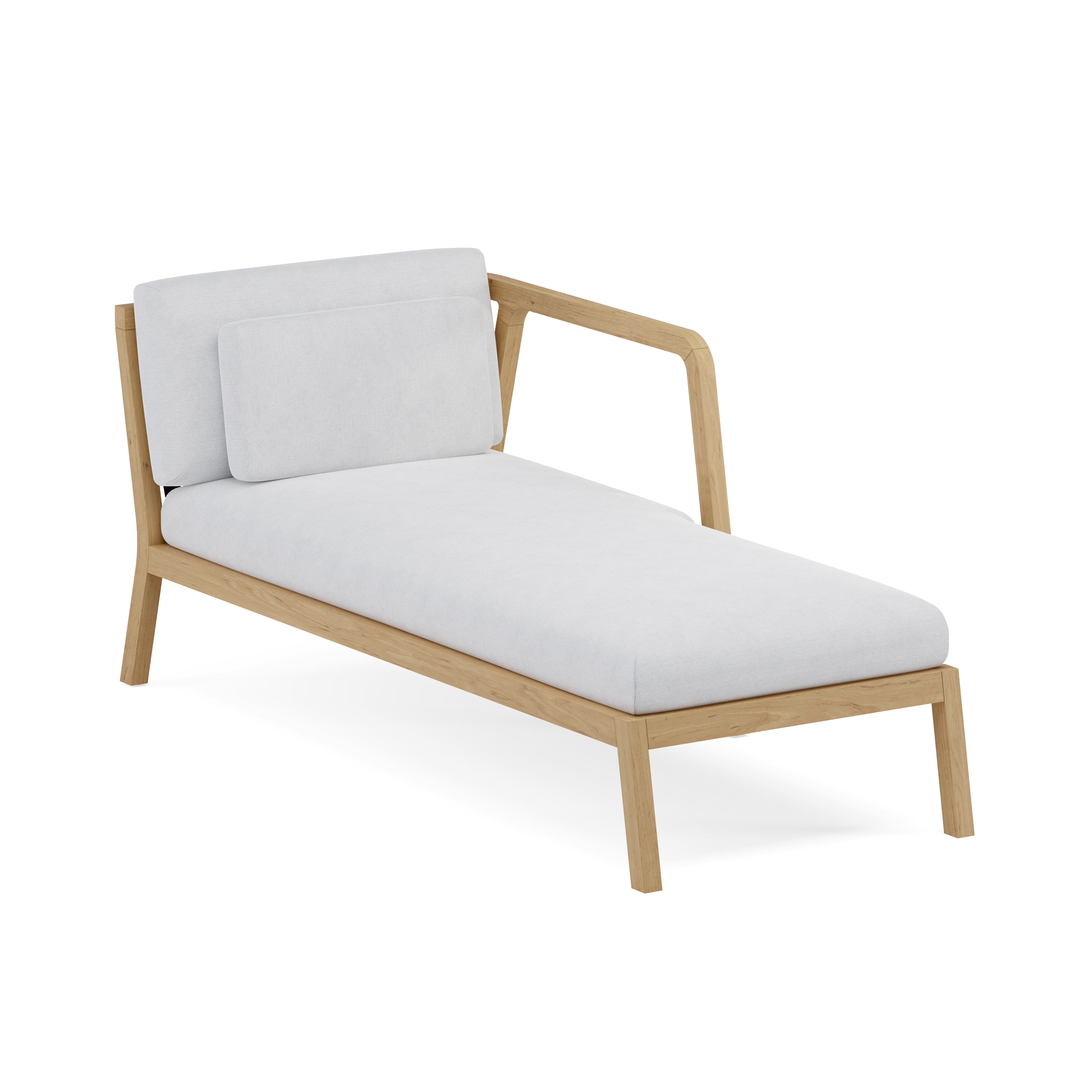 FLEXX Chaiselongue Destra Legno di Teak Antracite Imbottitura Marble
