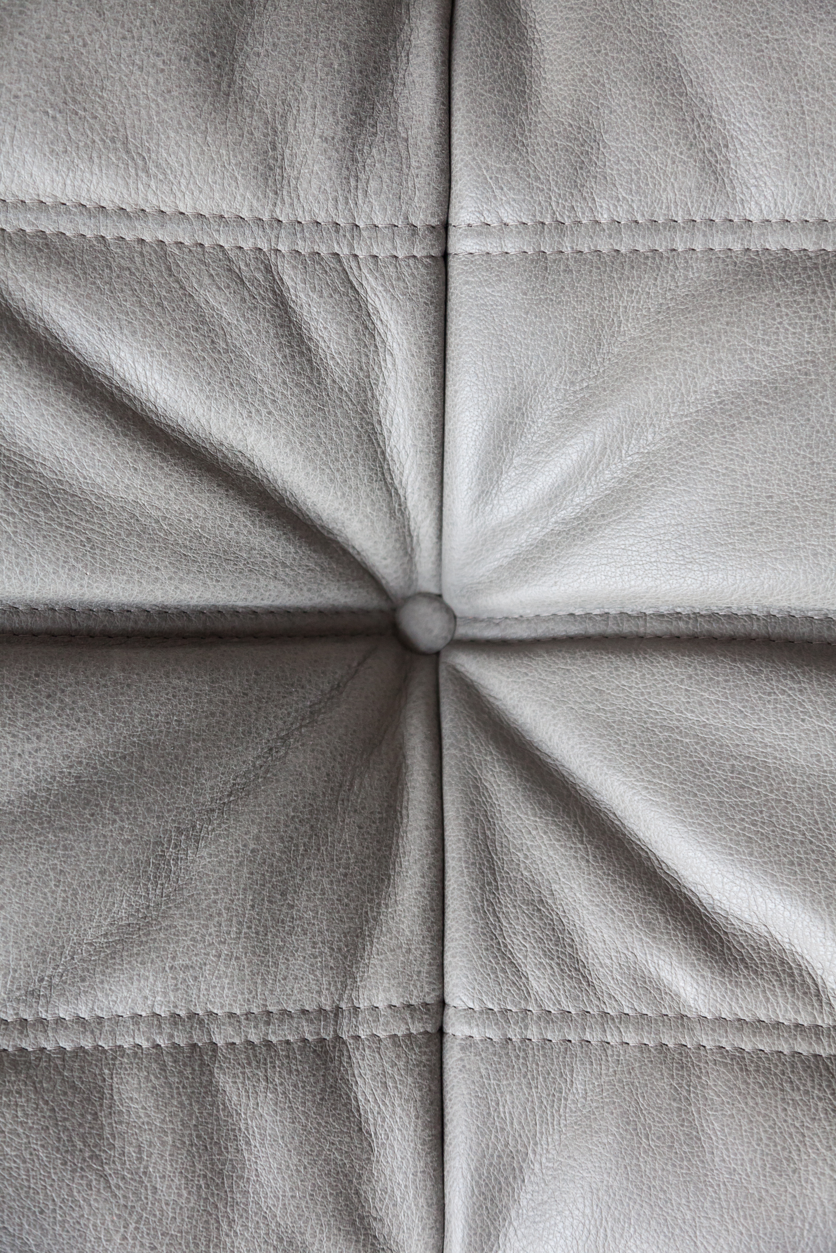 Togo Lounge Set 3-pc. Madras Leather Ash Grey