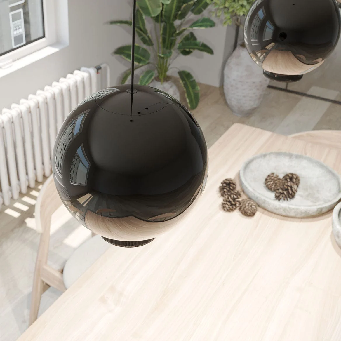 Eos Pendelleuchte Acrylglas Aluminium Schwarz