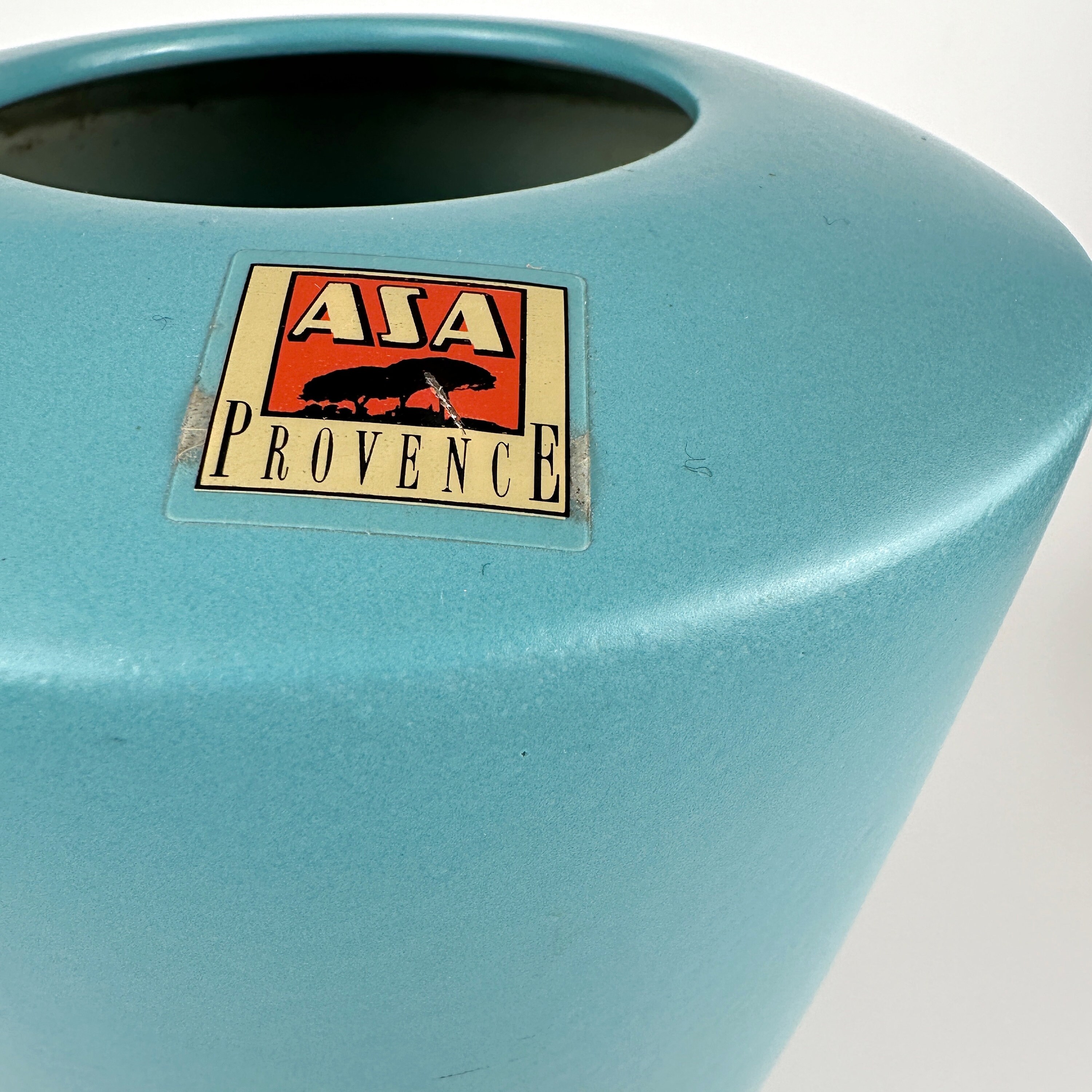Vintage Asa Provence Vase Keramik Türkis 1990er Jahre