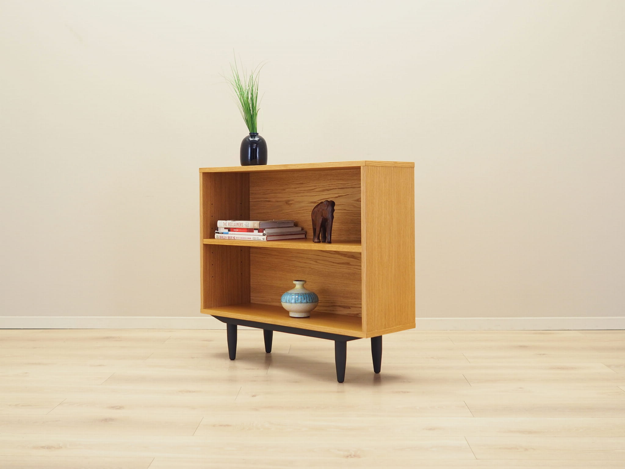 Vintage bookshelf oak brown 1990s