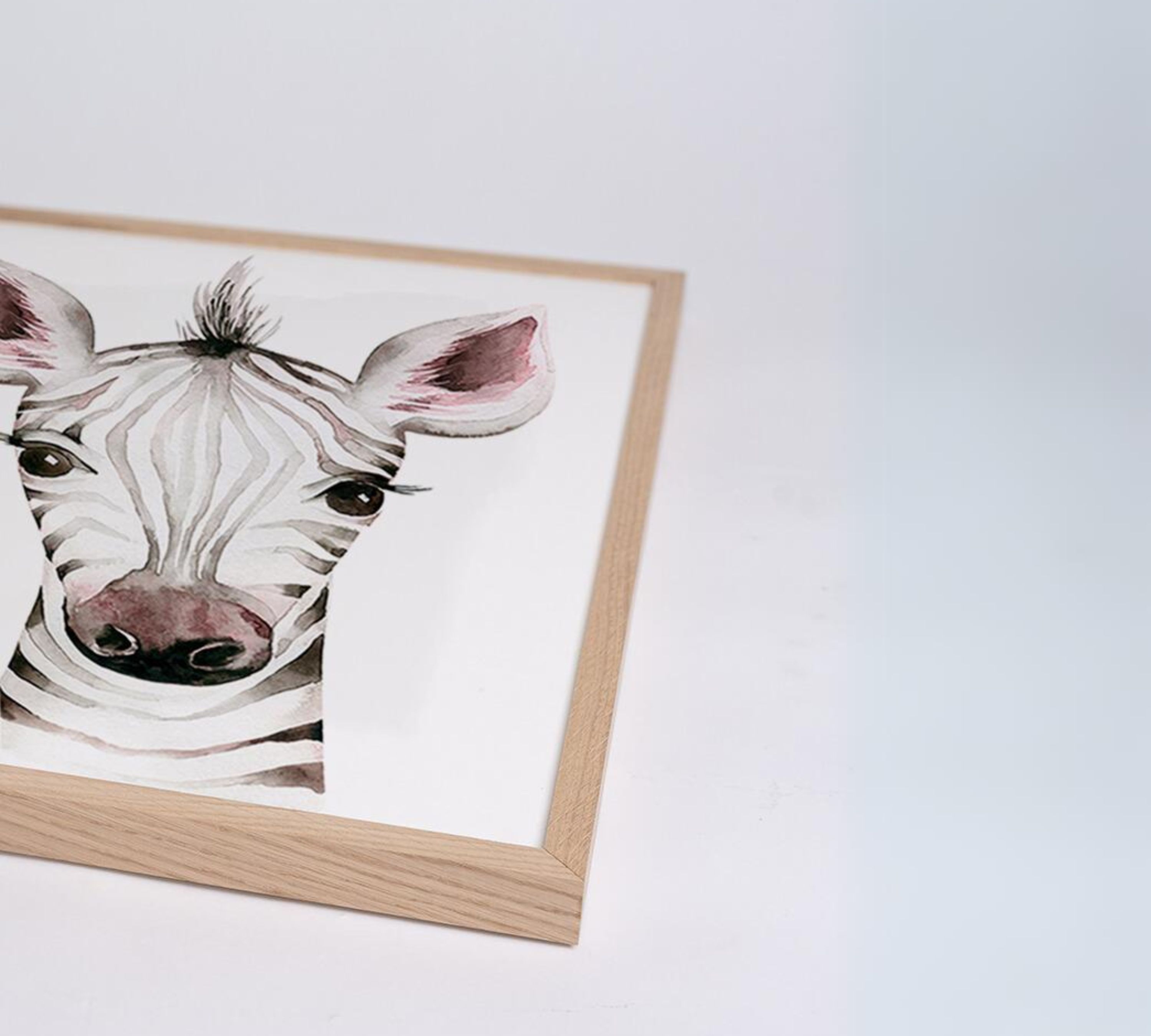 Zebra Kunstdruck mit Rahmen Mehrfarbig