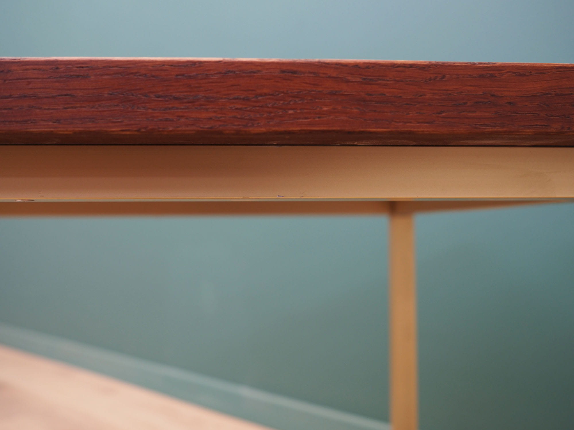 Vintage Coffee Table Wood Metal Brown 1970s