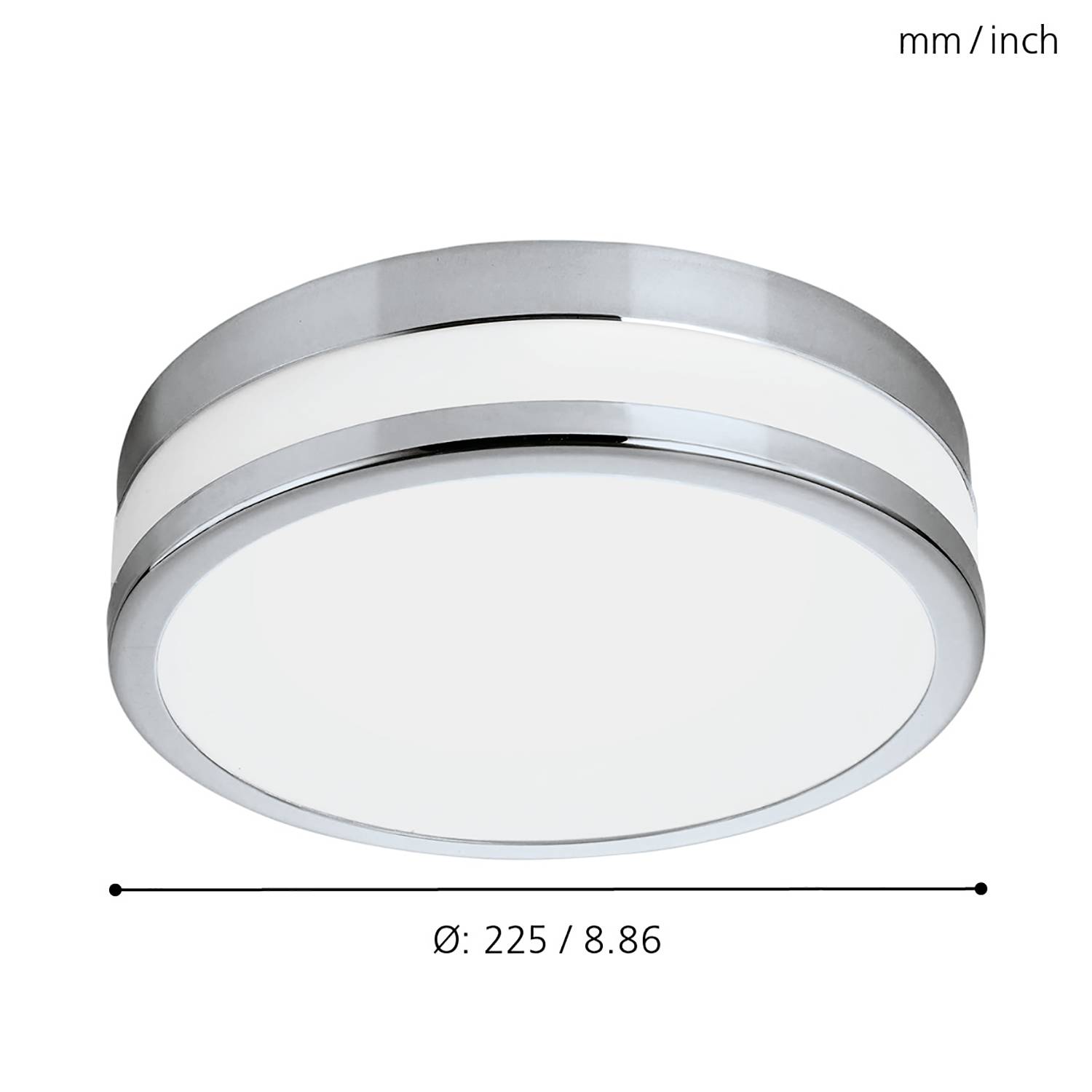 LED bathroom light Palermo II Silver Ø 23cm