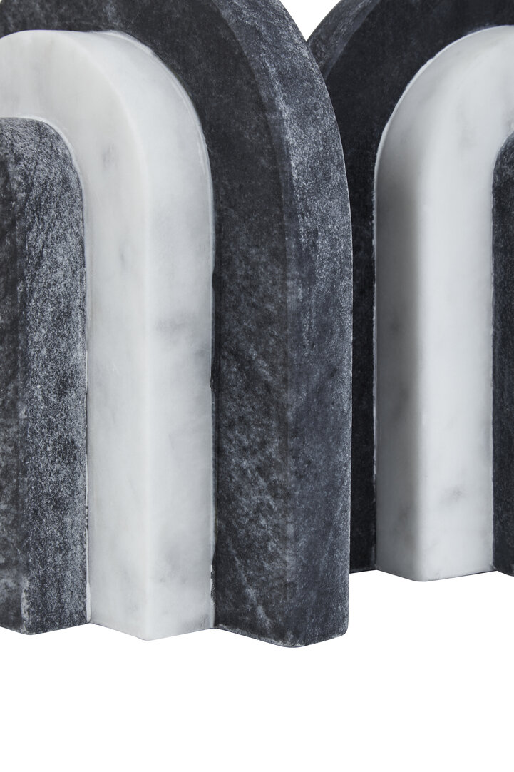 2x Oxana Bookends Marble Black White