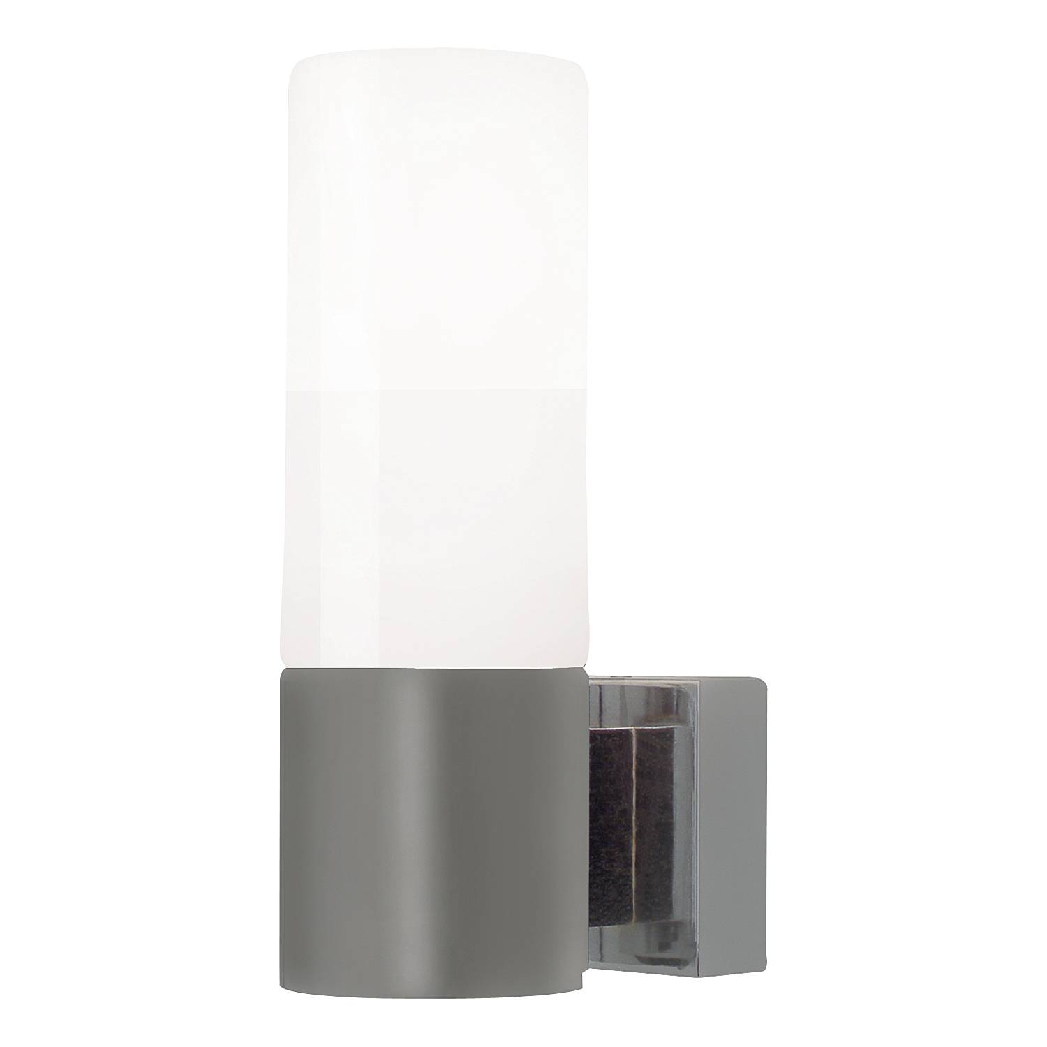Wandleuchte Tangens Single Milchglas Silber