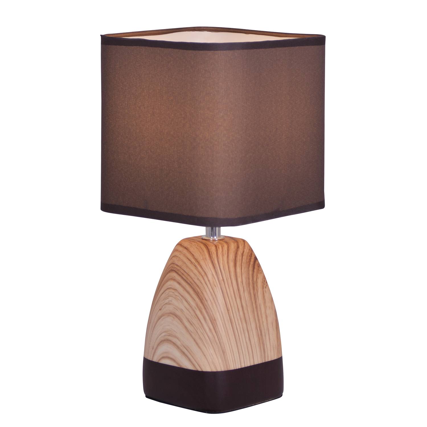 Table lamp Dorian Cotton fabric Ceramic Brown
