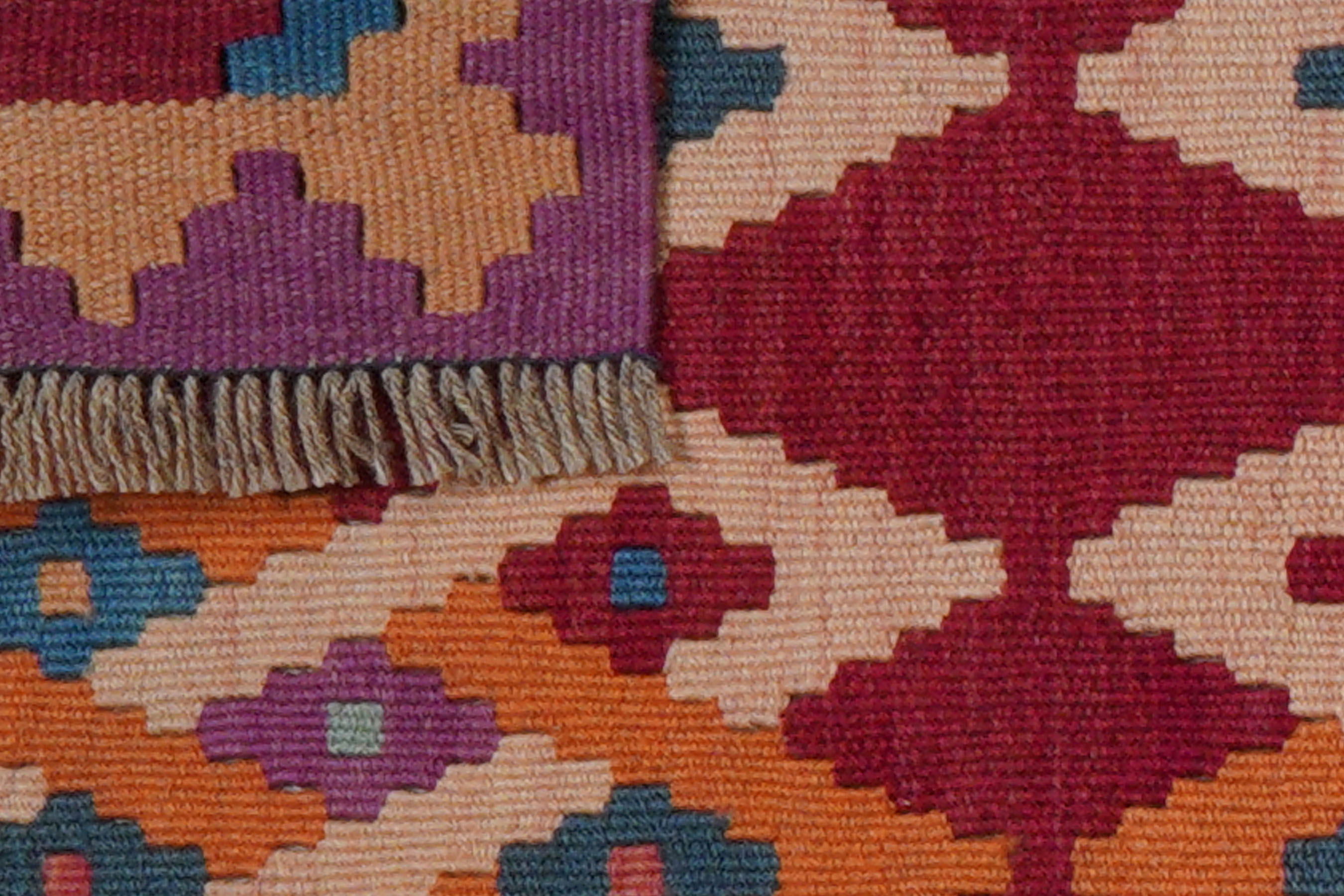 Tappeto Kilim Gashgai Lana Rosso