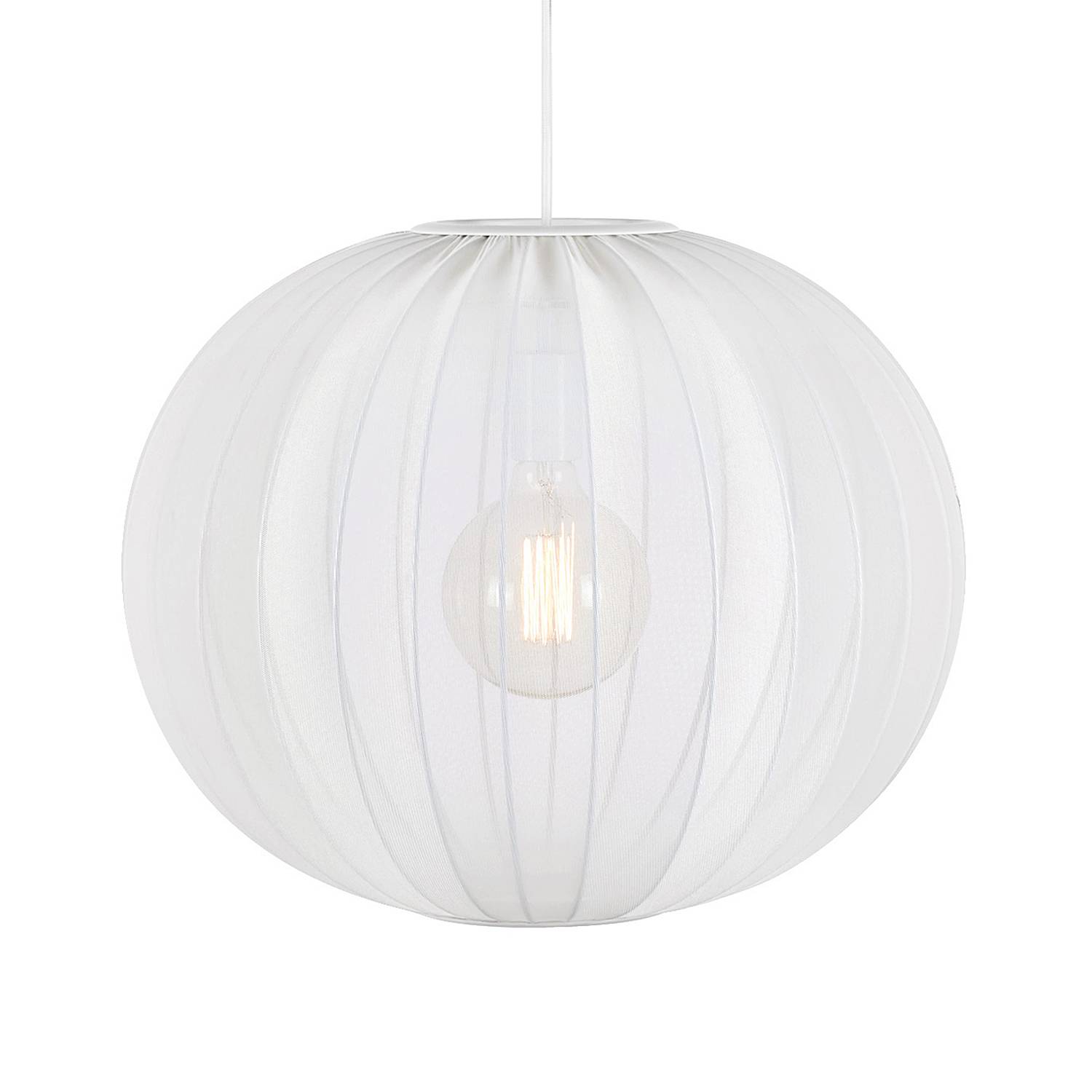 Pendelleuchte Florence Eisen Nylon Weiß