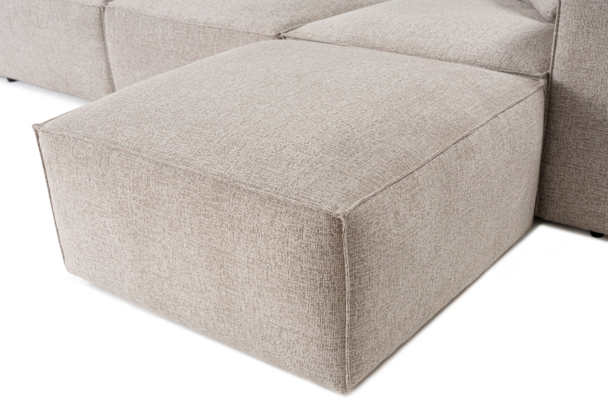 Emma Sofa 3-Sitzer & Fußhocker Mokka