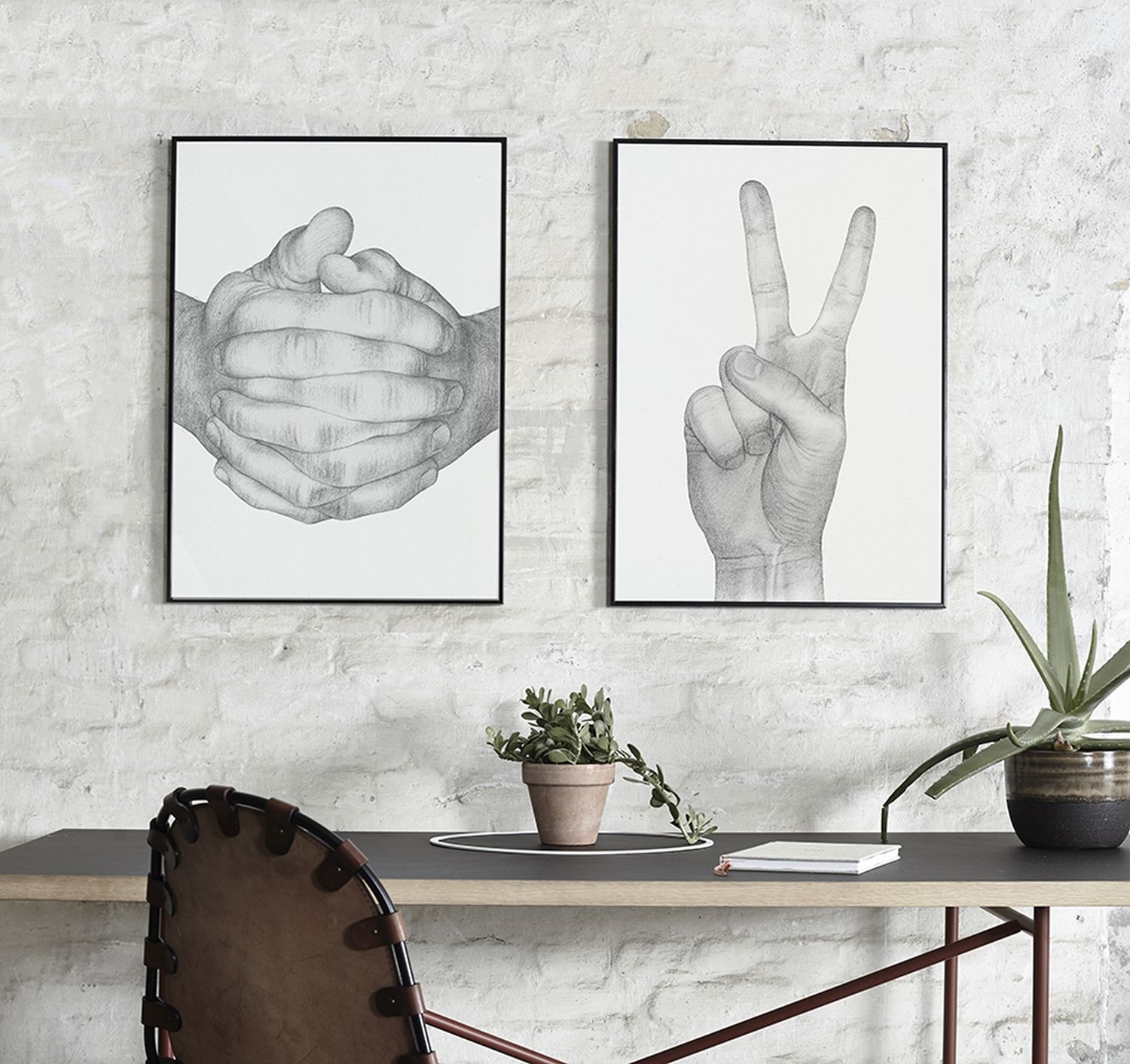 V Poster Grau ohne Rahmen