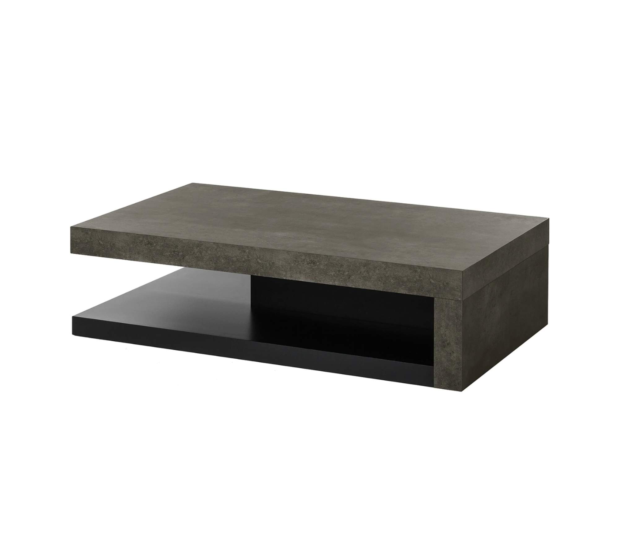 Couchtisch Beton Dekor Wabenplatte Matt Schwarz