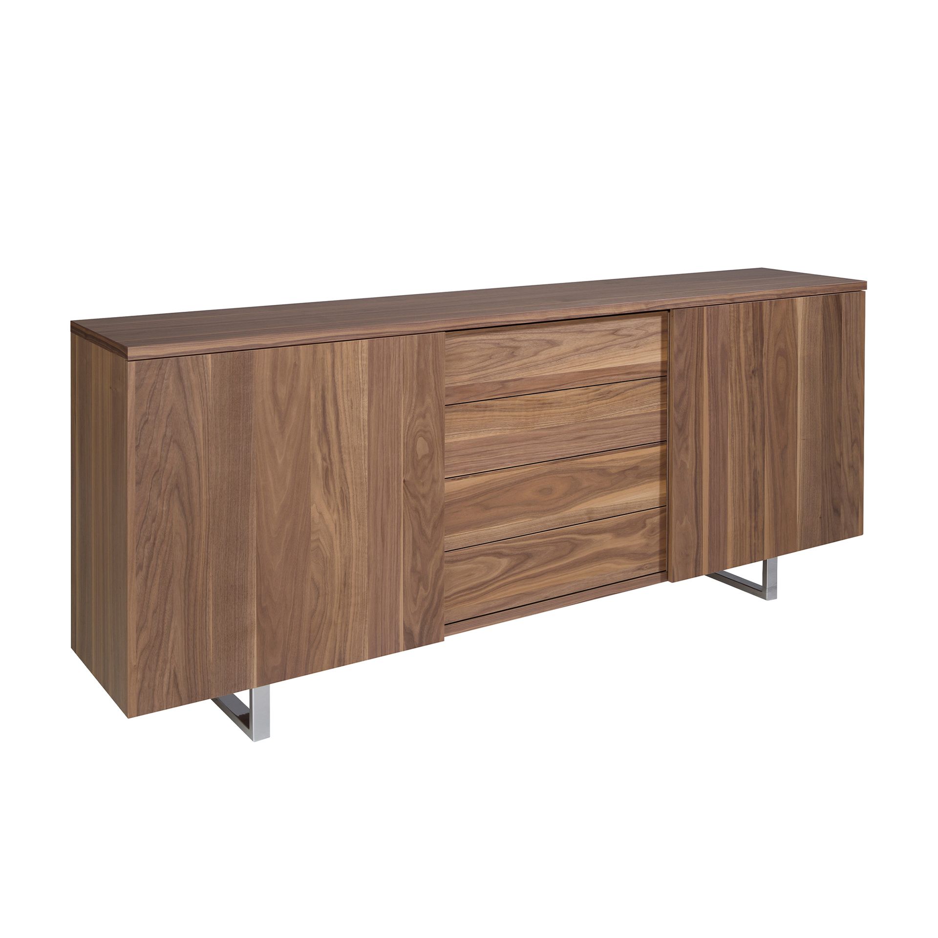 Sideboard Walnussholzfurnier Verchromter Stahl