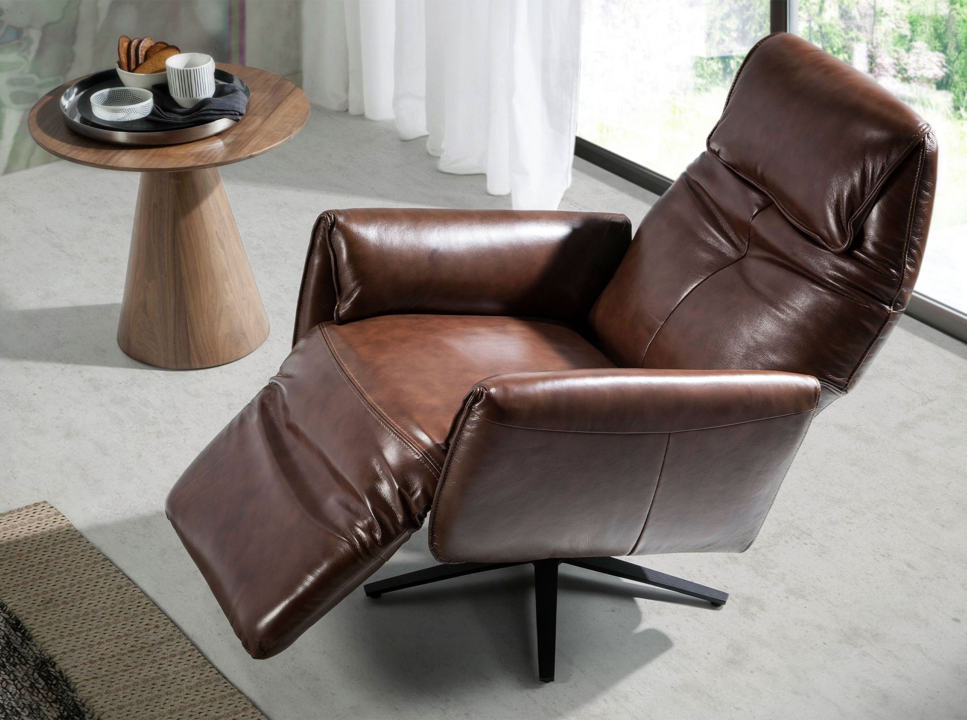 Armchair Leather Chocolate Brown