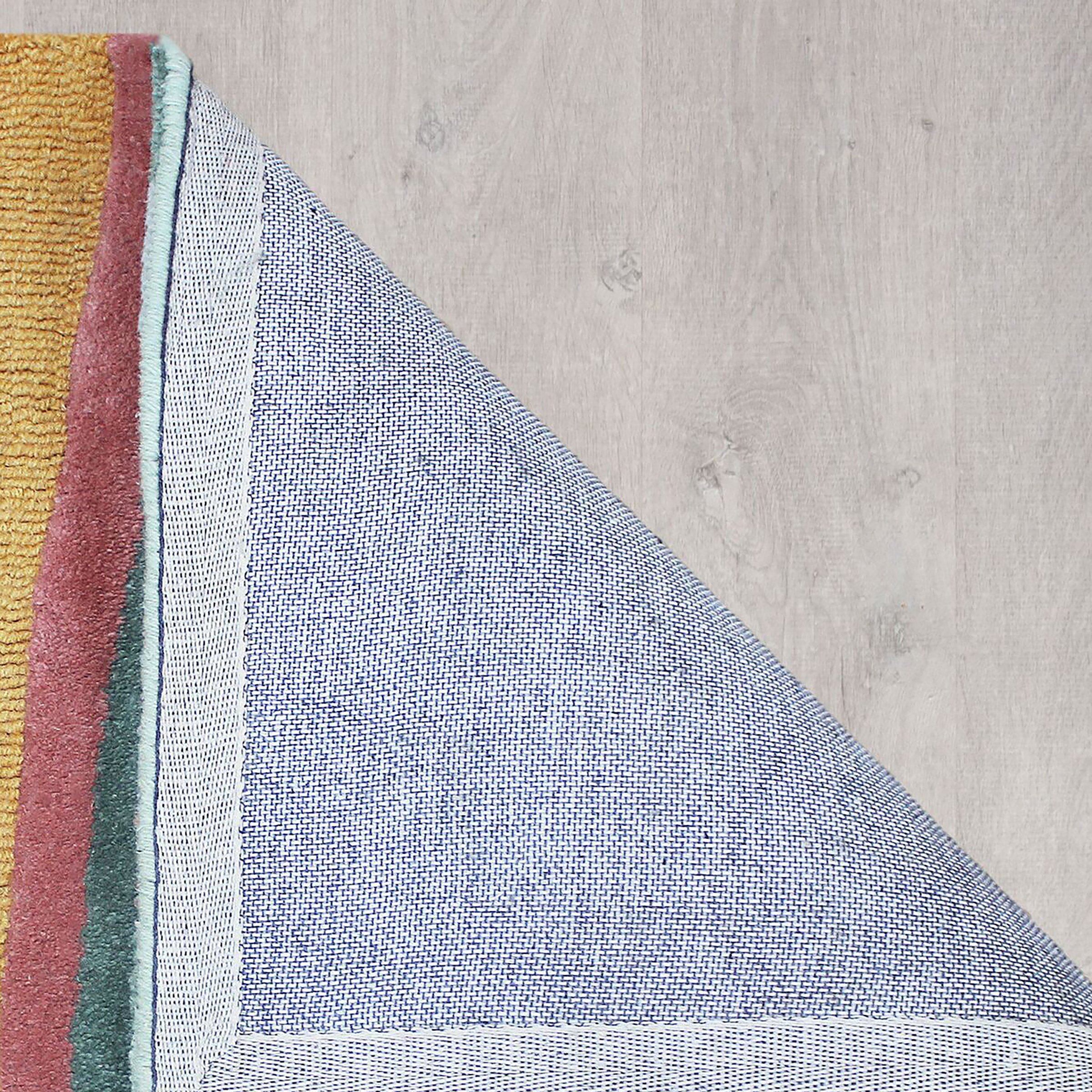 Runner Rug Abstract Wool Multicolored