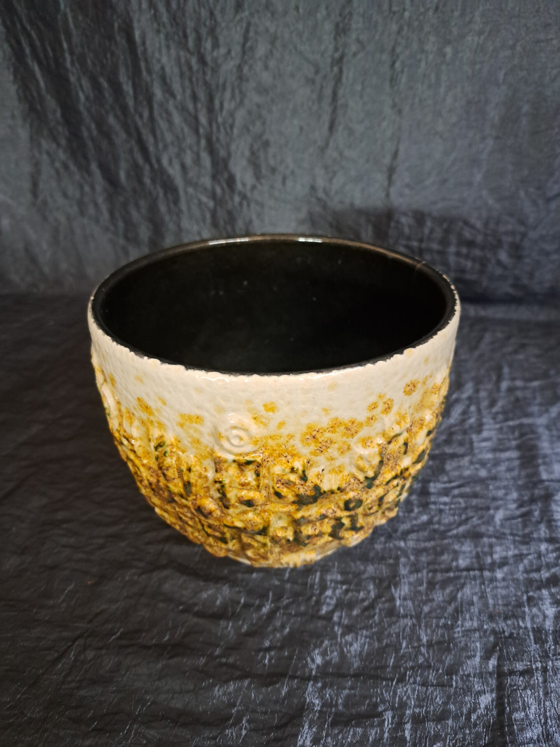 Vintage Blumentopf Keramik Gelb