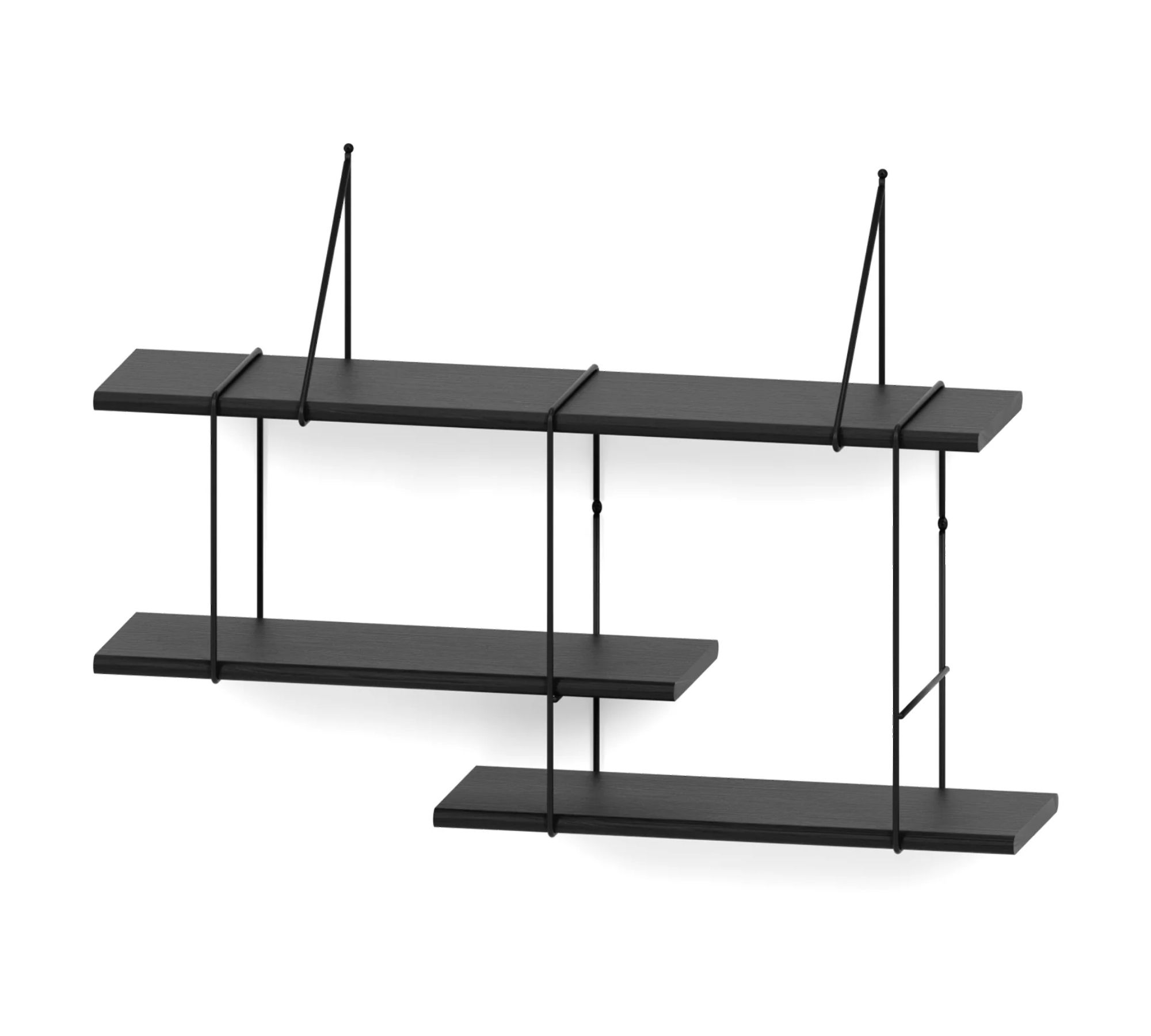 Shrink Scaffale Legno di faggio Acciaio Nero