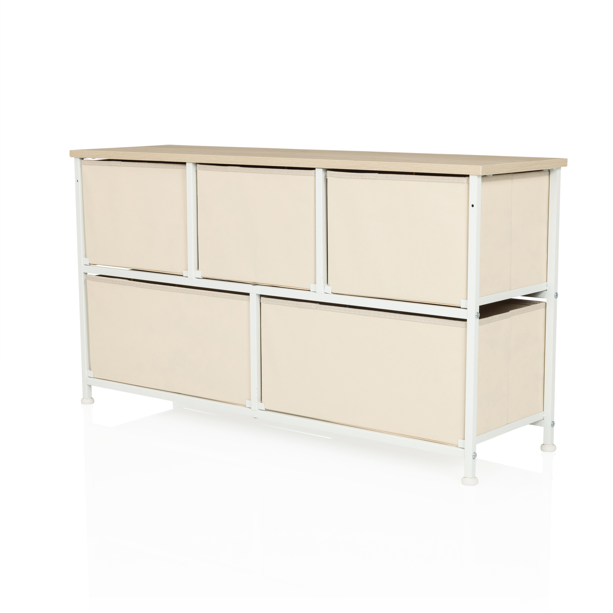 FOLDAR Kommode mit 5 Fächern Beige