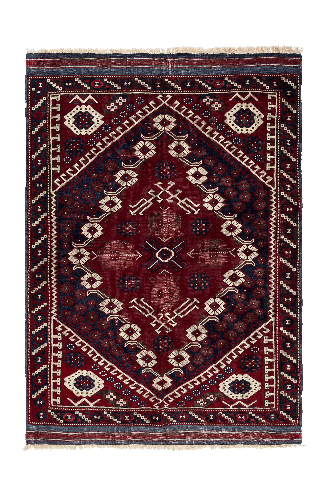 Vintage Kilim Teppich Wolle Mehrfarbig