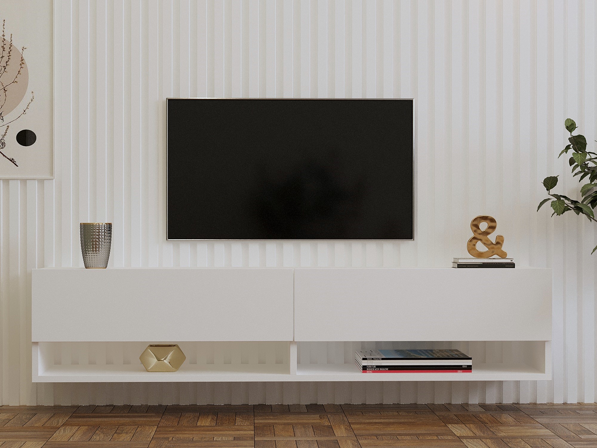 Arges TV Furniture White