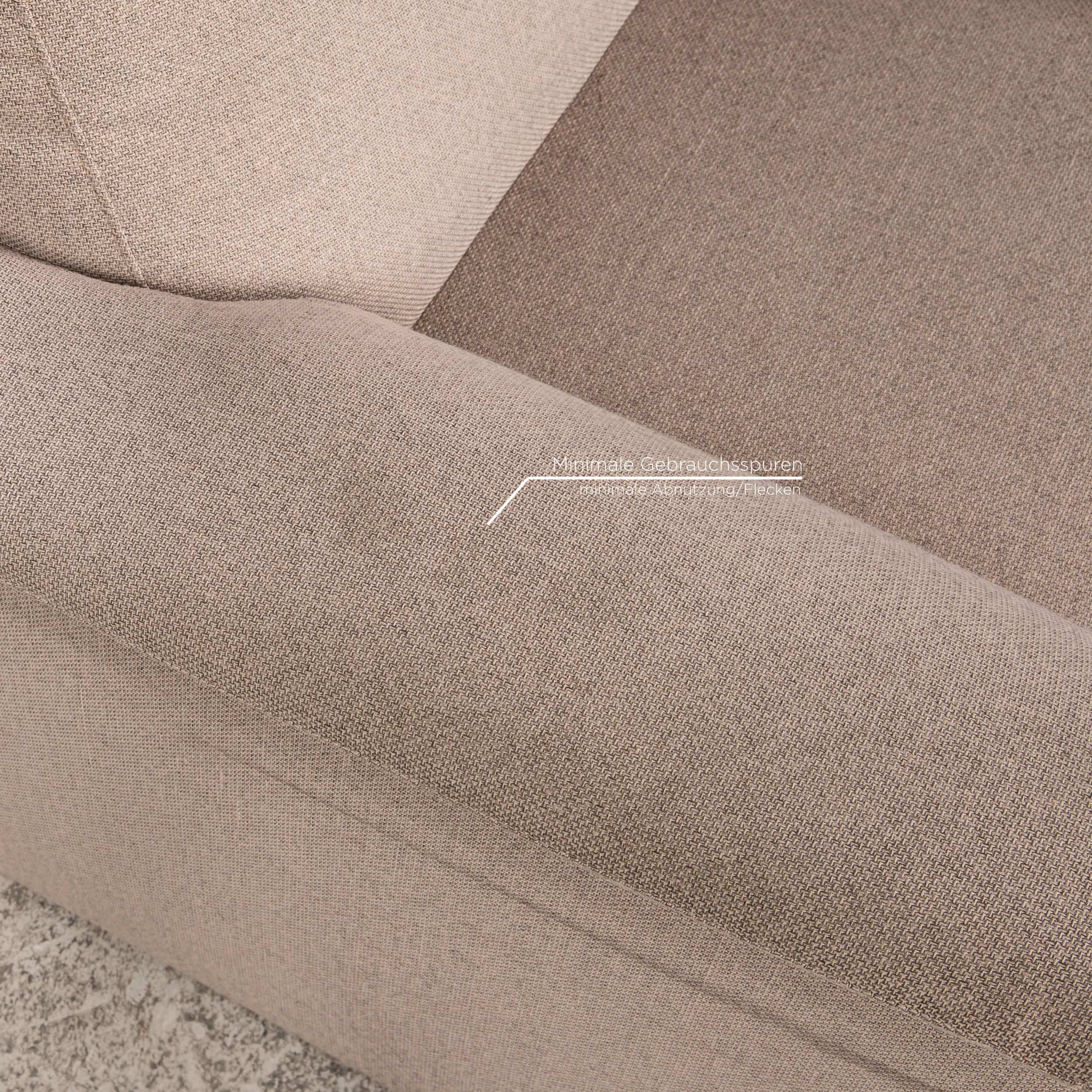 Sofa 3-Sitzer Garnitur Stoff Beige inkl. Sessel