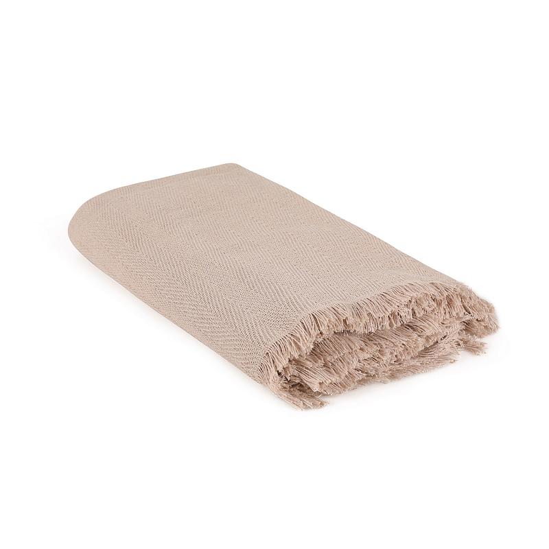 Sofadecke Recycelte Baumwolle Beige