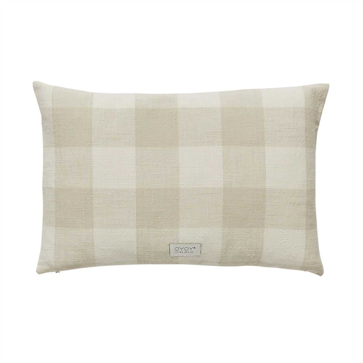 Schach Kissenbezug Bio-Baumwolle Beige