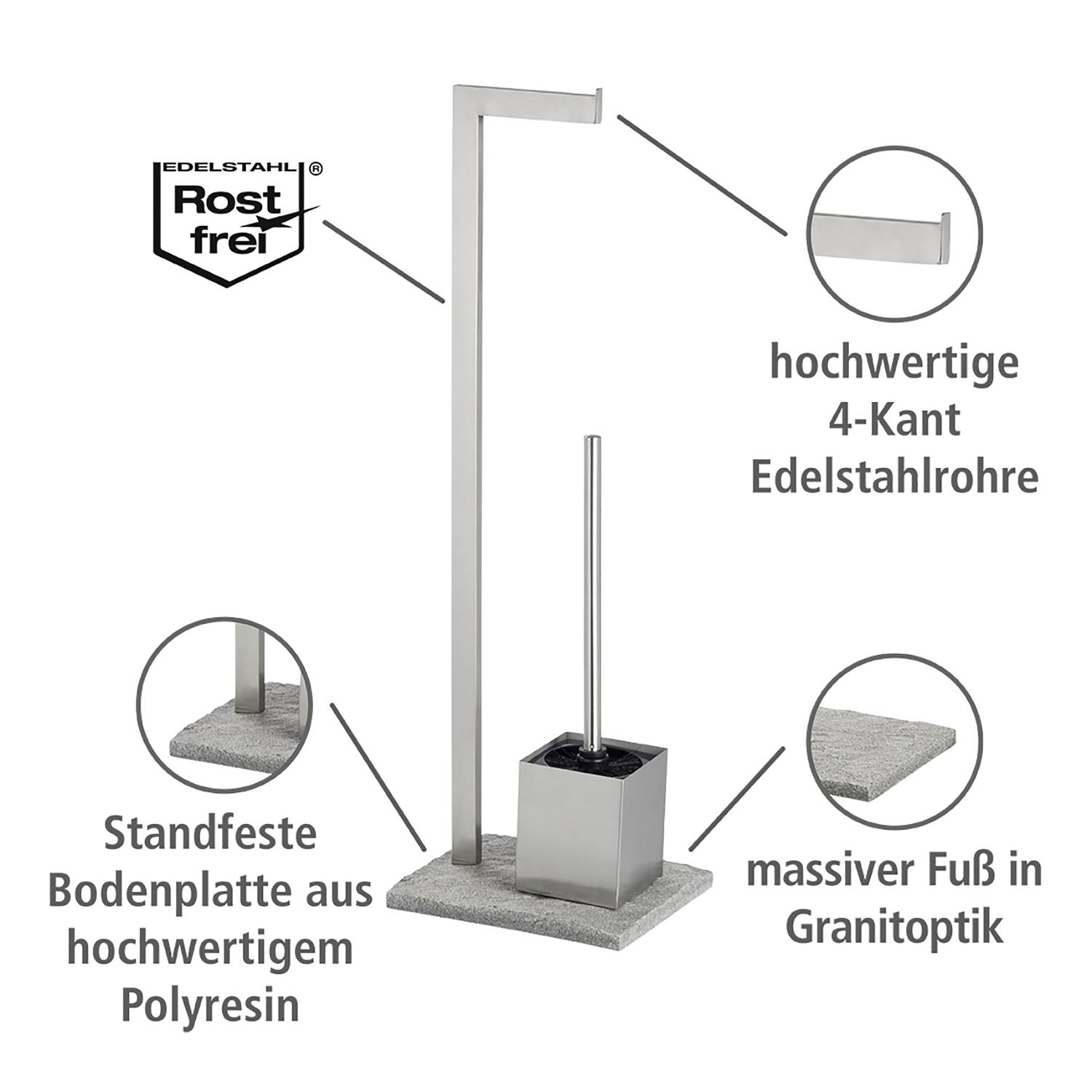 WC-Garntiur Granit Edelstahl