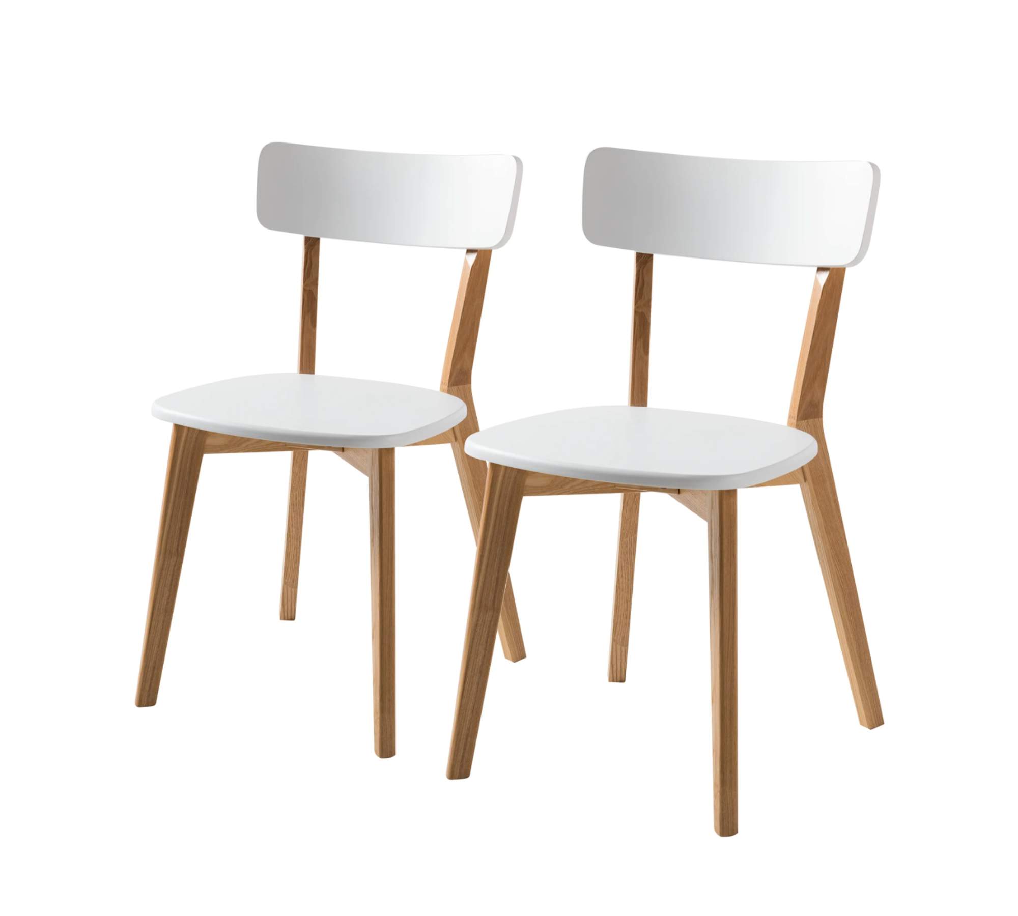 2x Dining chair Ash wood White Ash