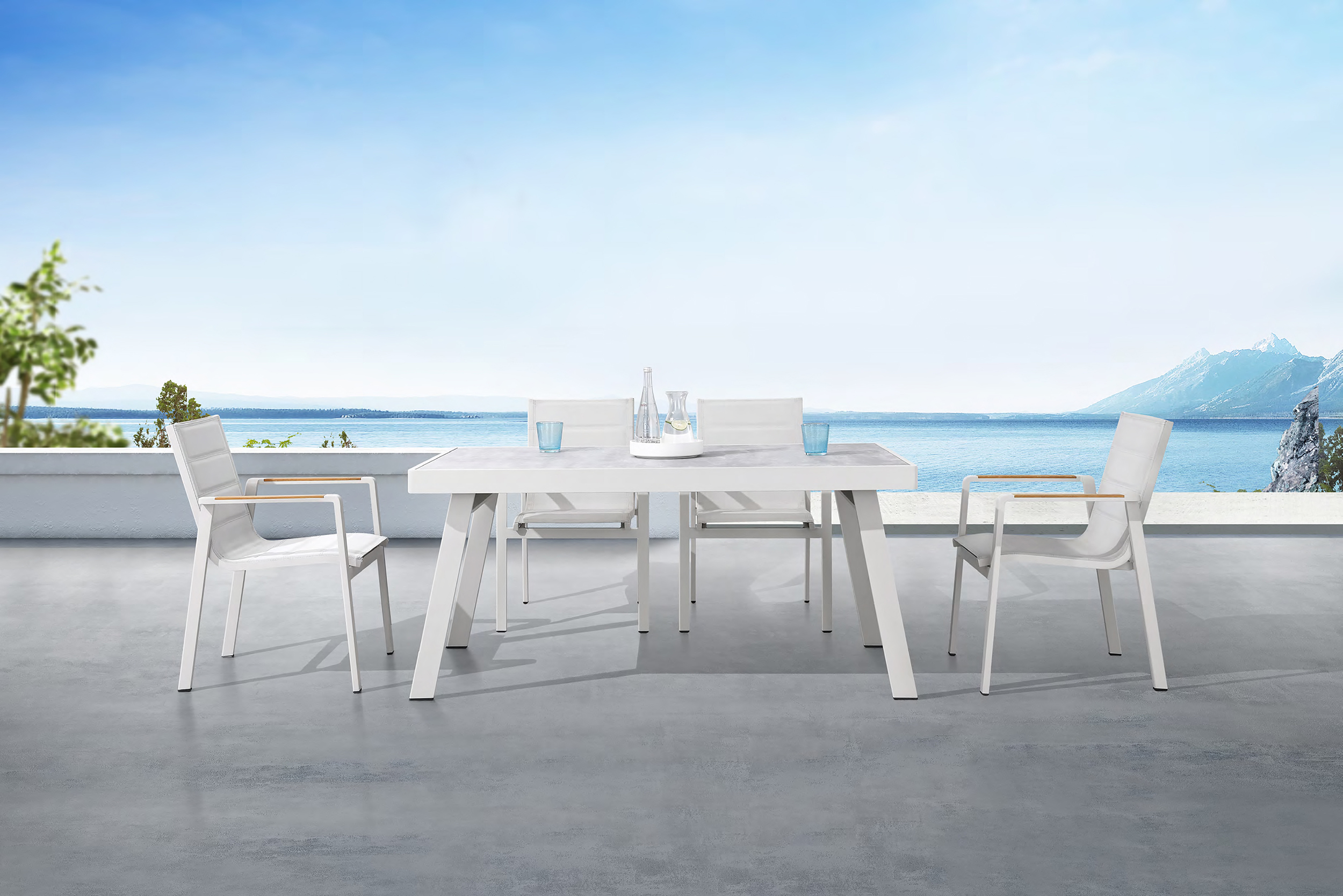 Nofi 2.0 Tavolo da giardino Metallo Vetroceramica Crema