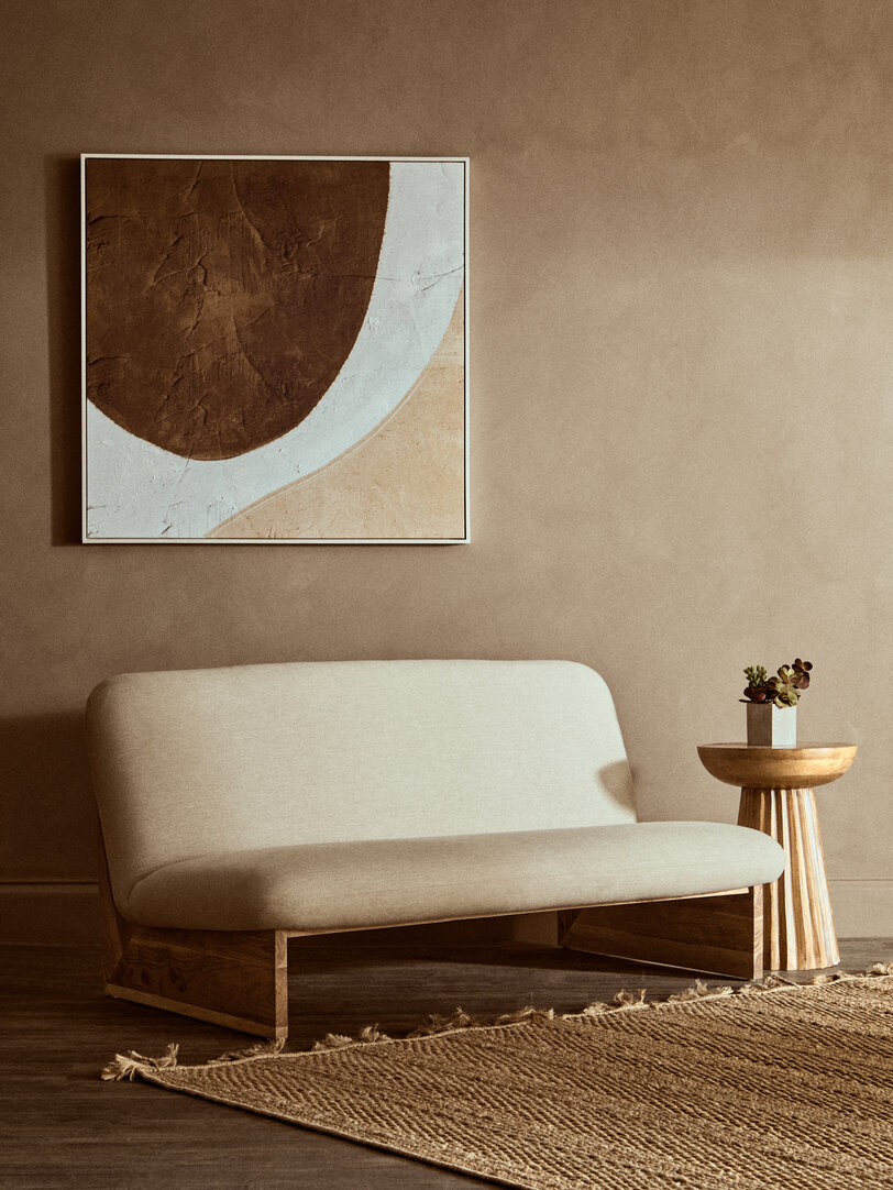 Walsa Tavolino Ridge Intagliato Legno di Mango Naturale