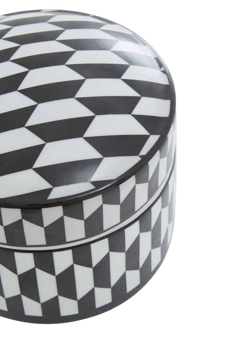 Marlo Grande Portagioie in Ceramica con Stampa Geometrica