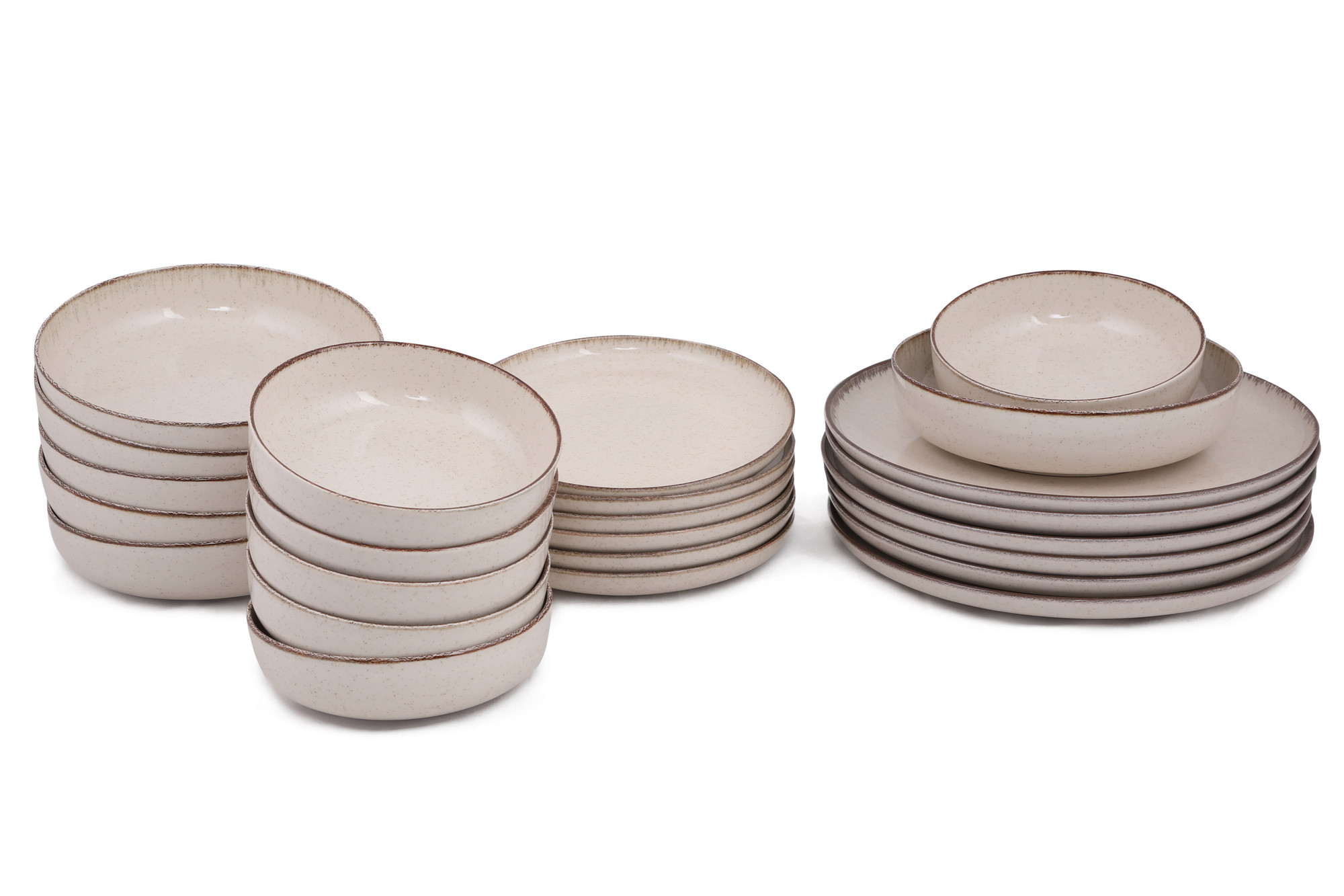 Tableware set 24-piece porcelain cinnamon