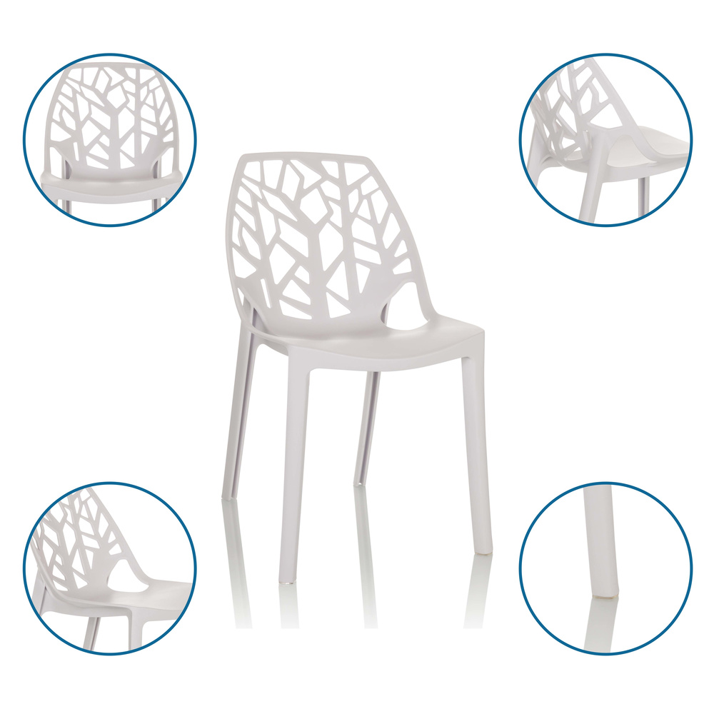 ARTIFO TRI Sedia da giardino indoor e outdoor impilabile Bianco