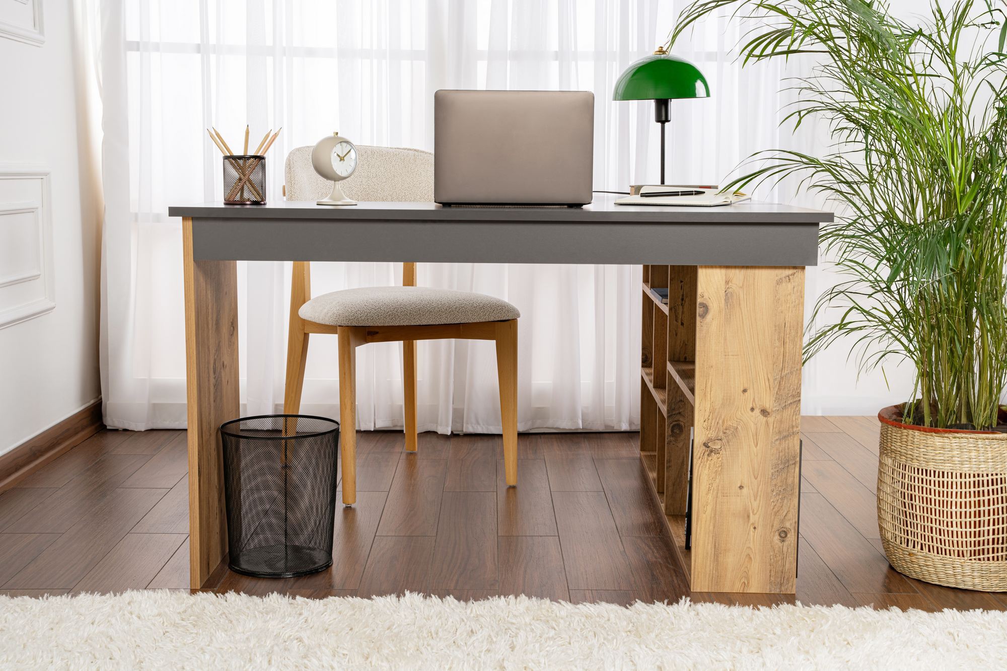 Vesper Desk Anthracite, Atlantic Pine