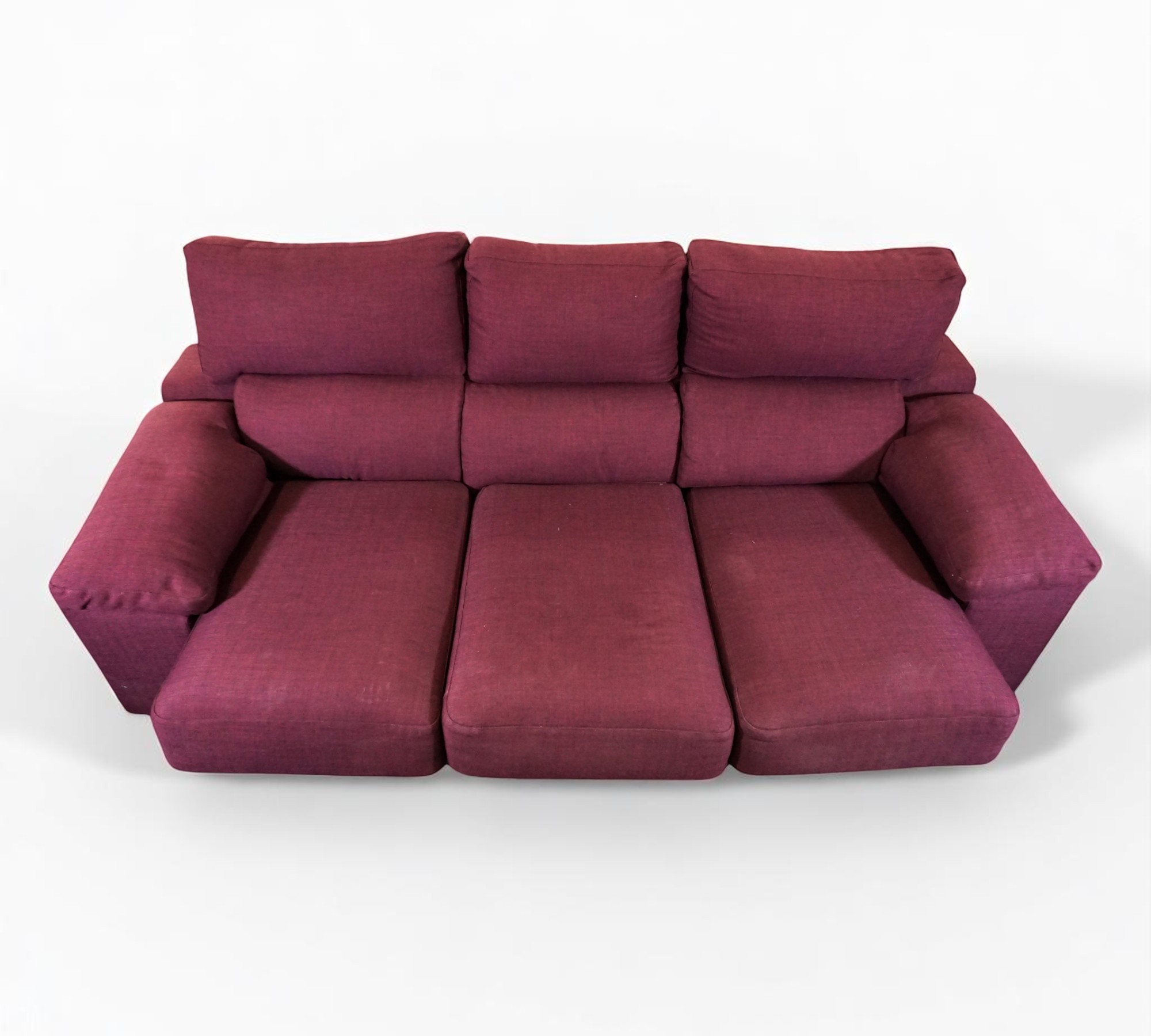 Schlafsofa 3-Sitzer inkl. 2 Hocker Weinrot