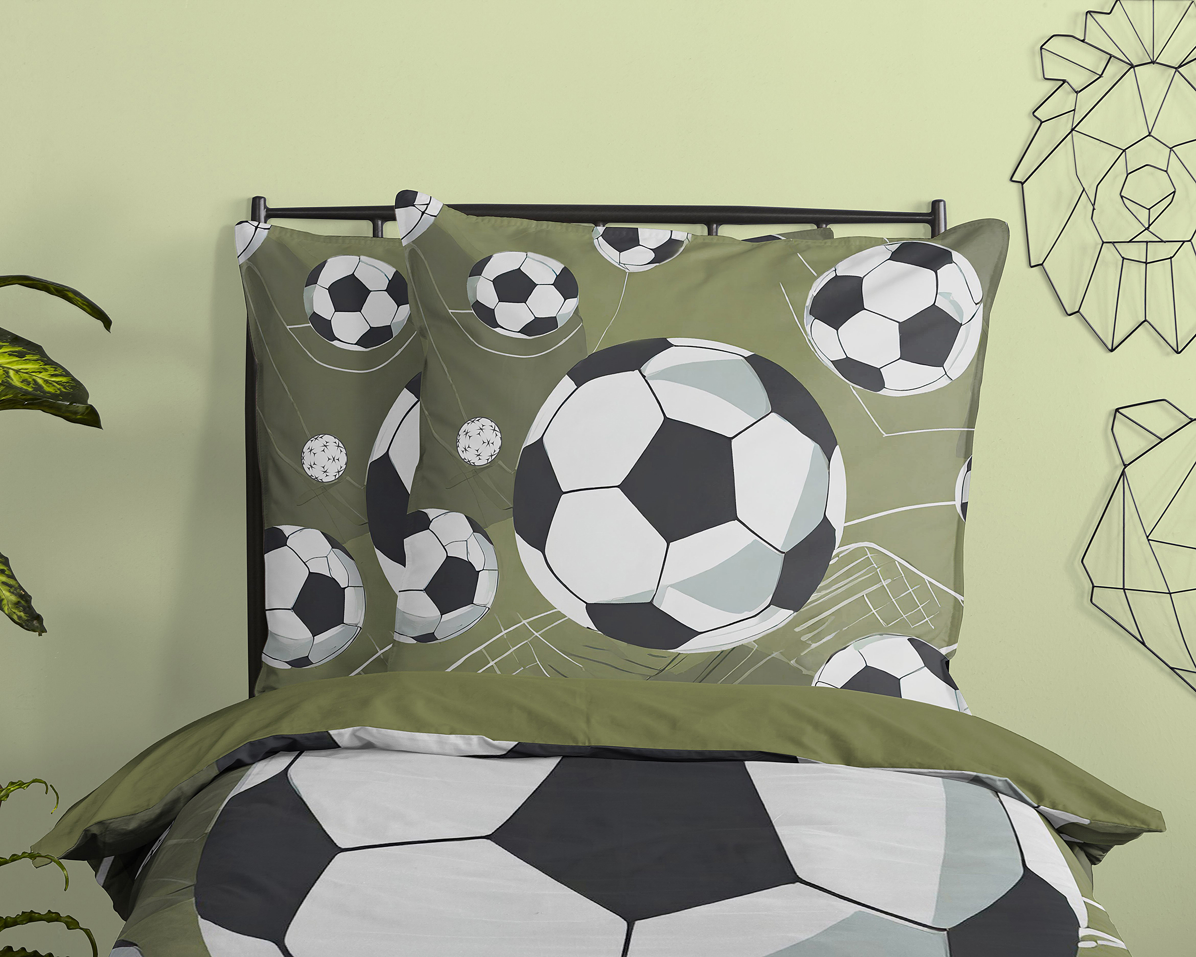 Kinderbettwäsche Microfaser Grün 135x200cm Kissen 80x80cm