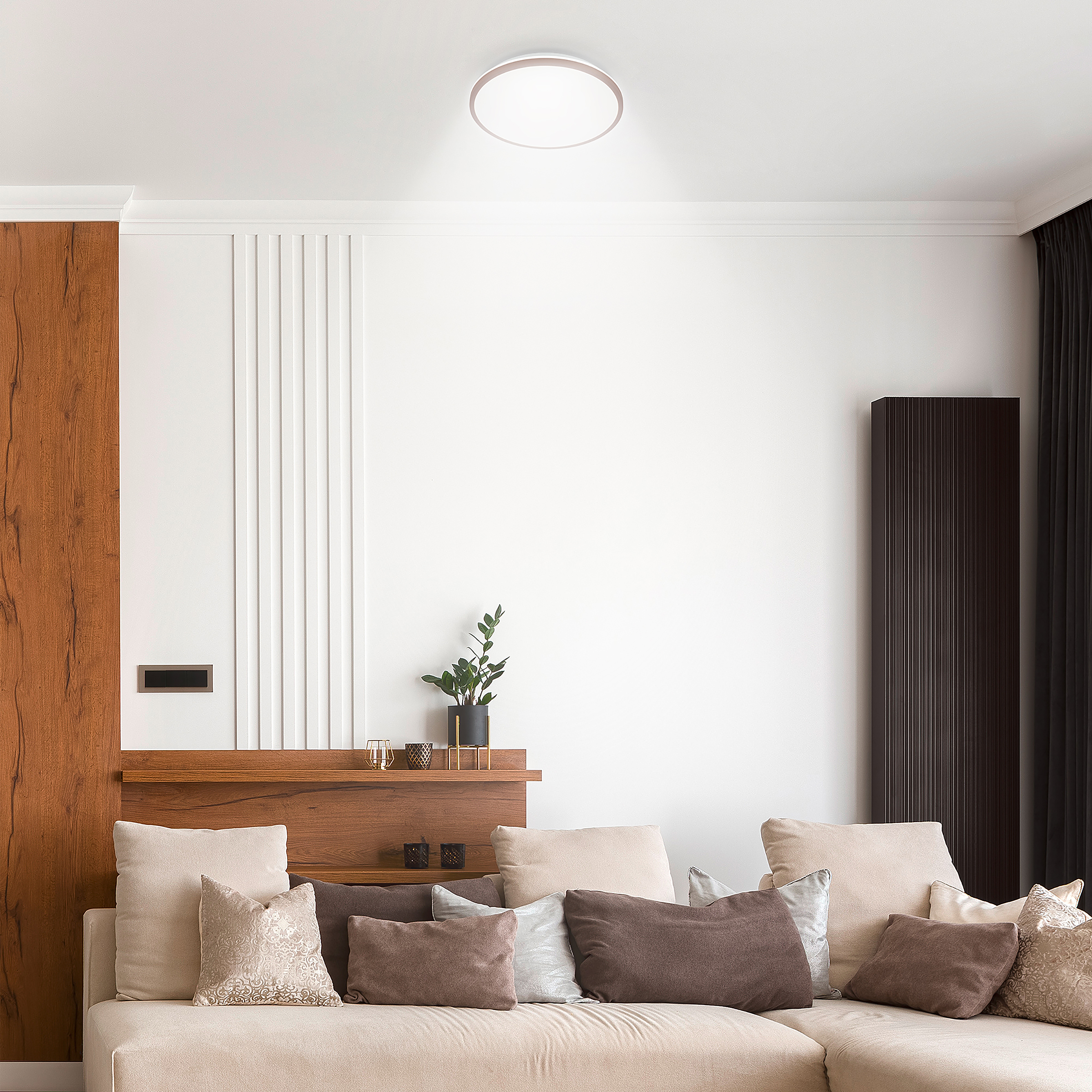 Lana LED Deckenleuchte Aluminium Polypropylen Braun