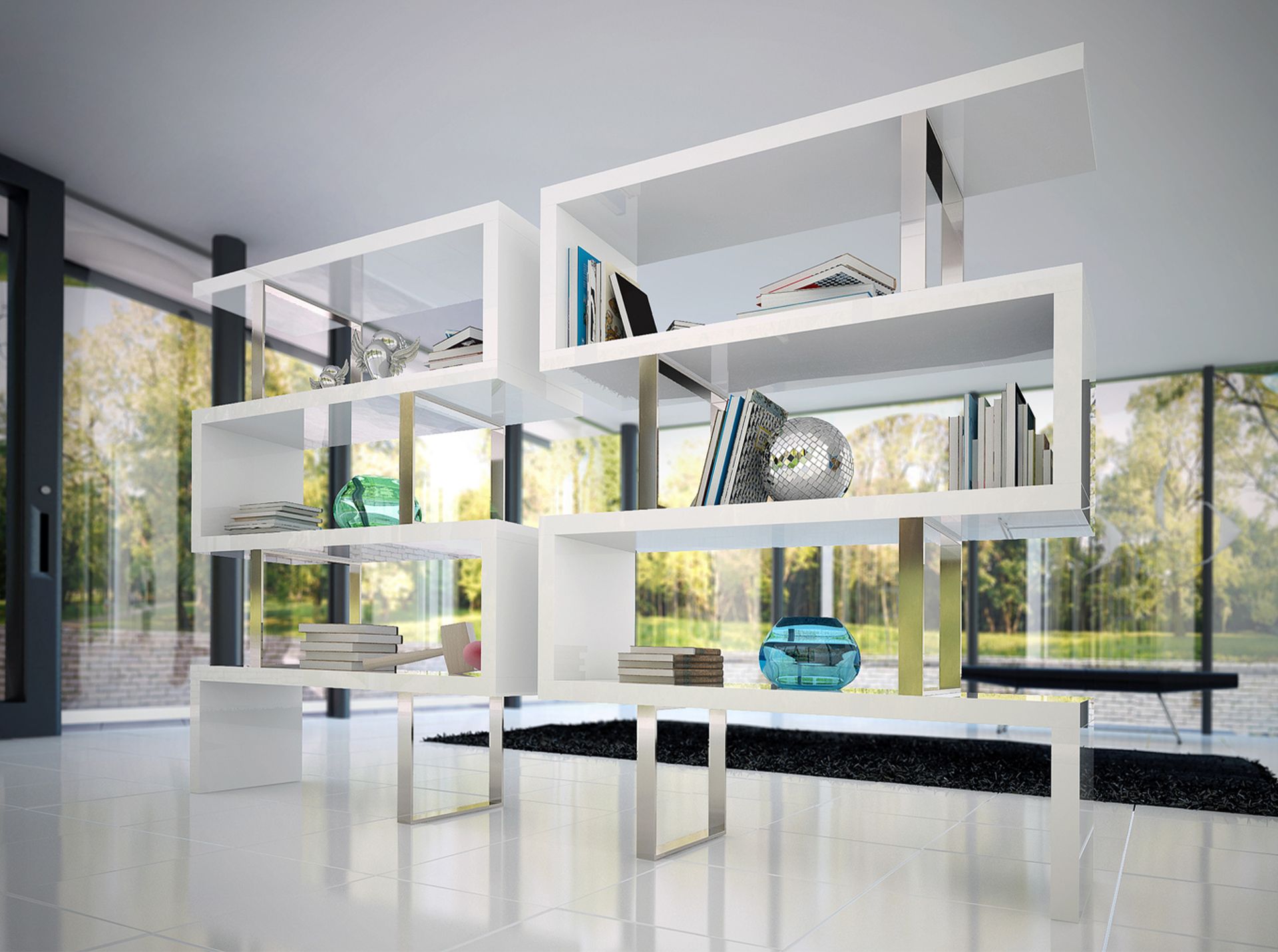 3026 Scaffale acciaio bianco