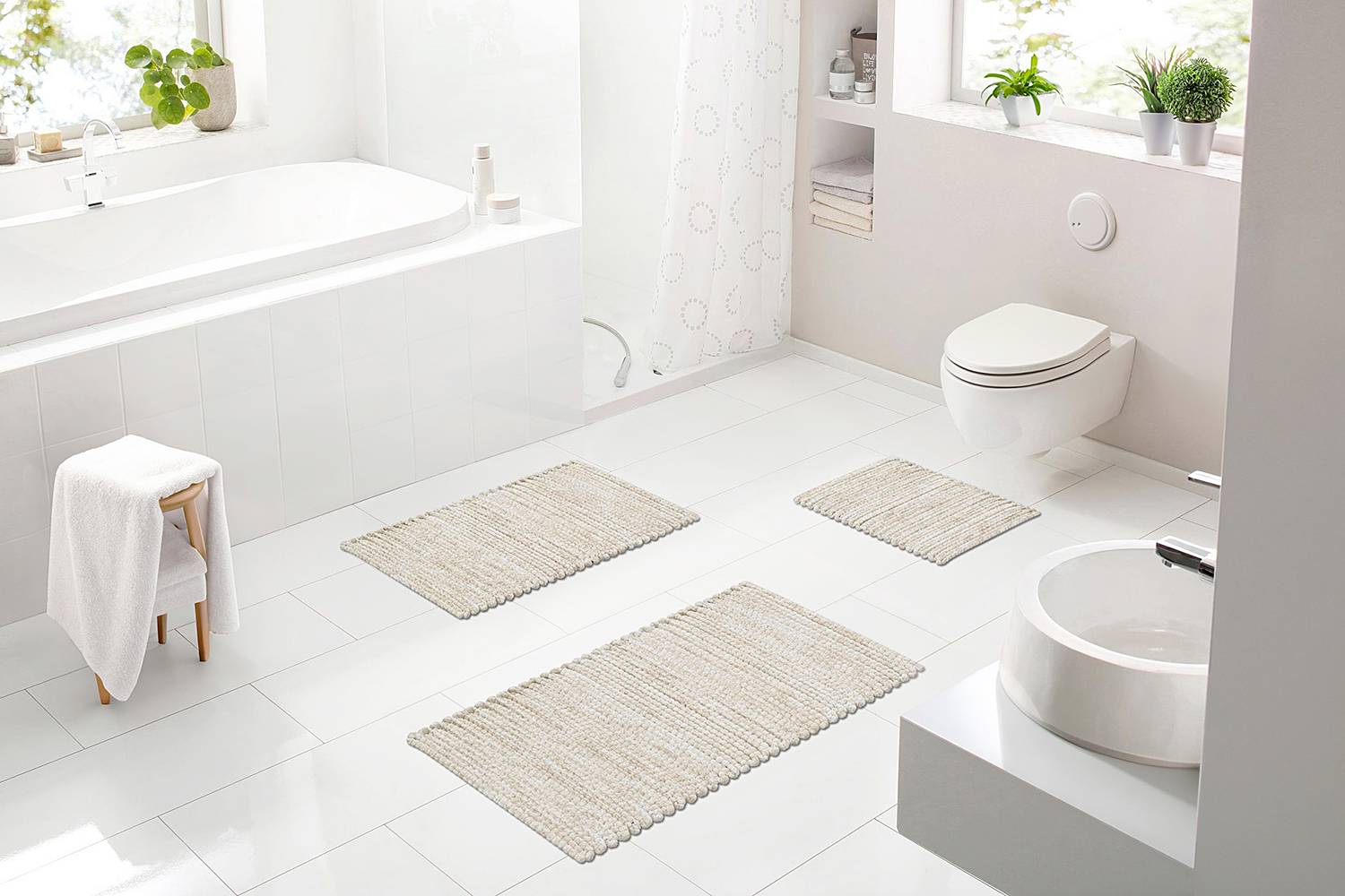 Badteppich Leonie Baumwolle Beige