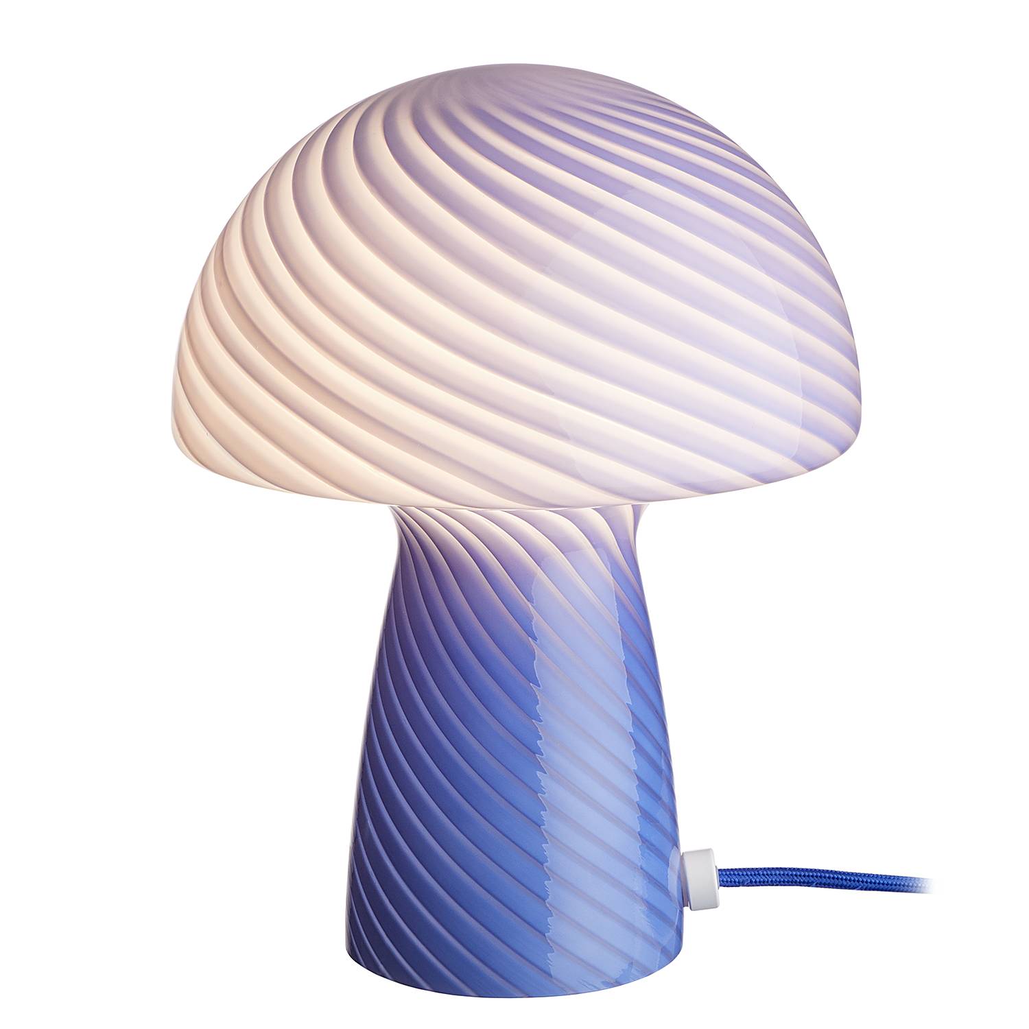FUNGI TOWN Tischleuchte Farbglas Blau