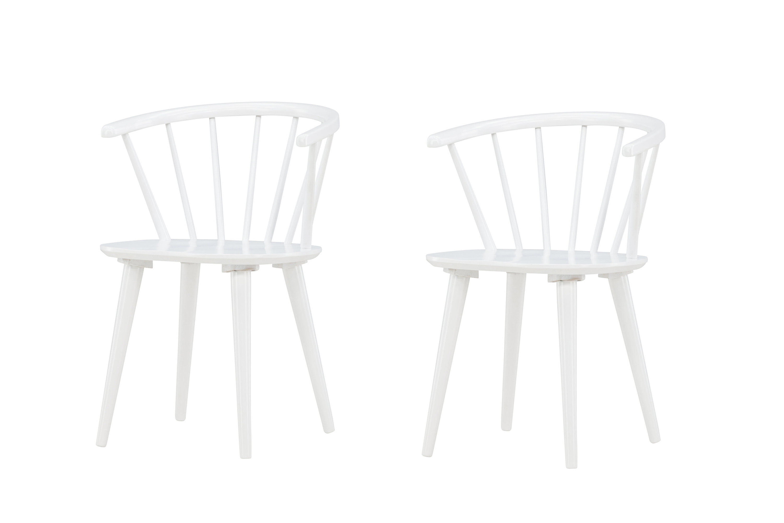 2x Bobby Esszimmerstuhl Kautschukbaum Weiß