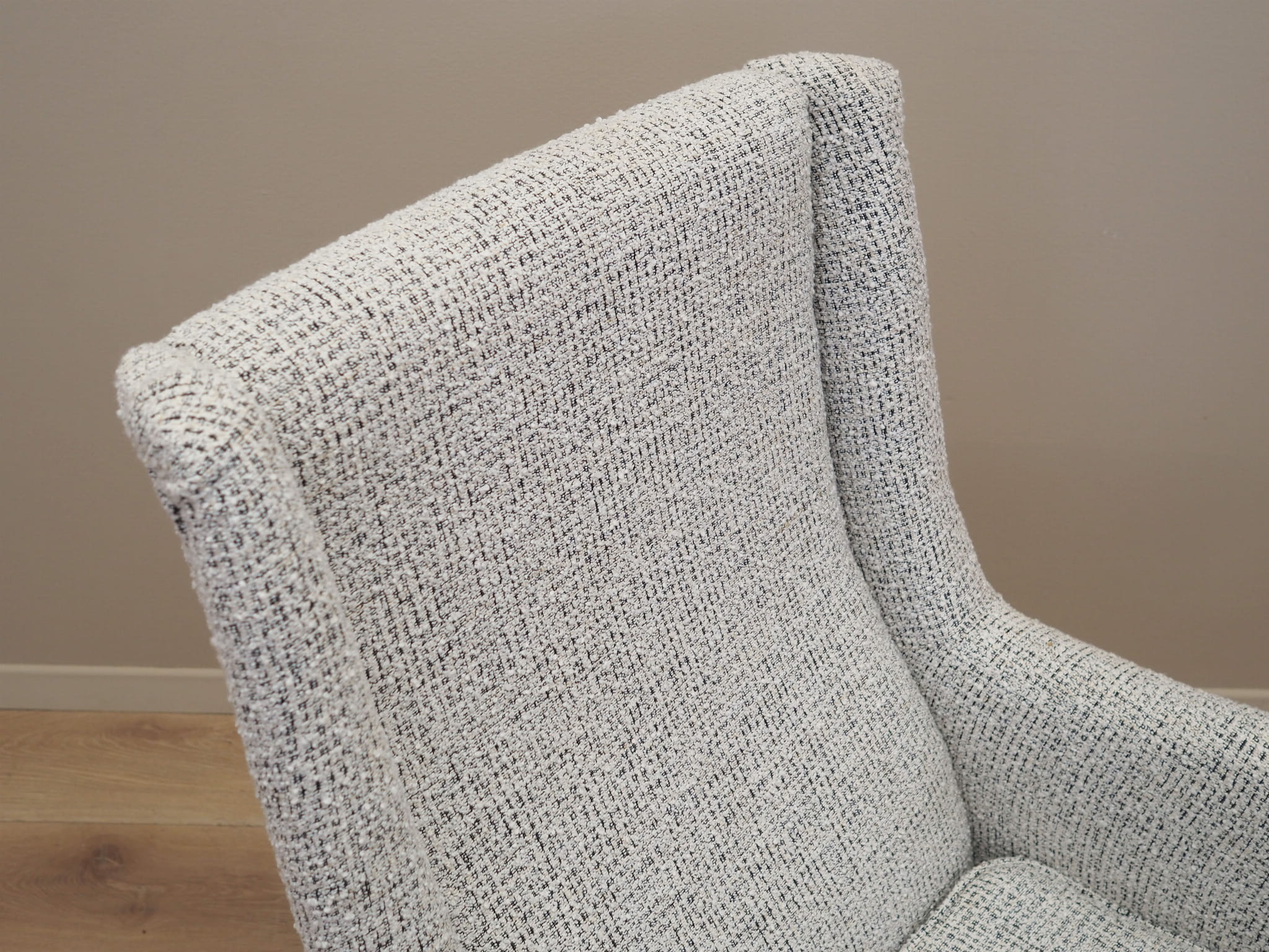 Vintage Armchair Wood Textile Grey 1960s