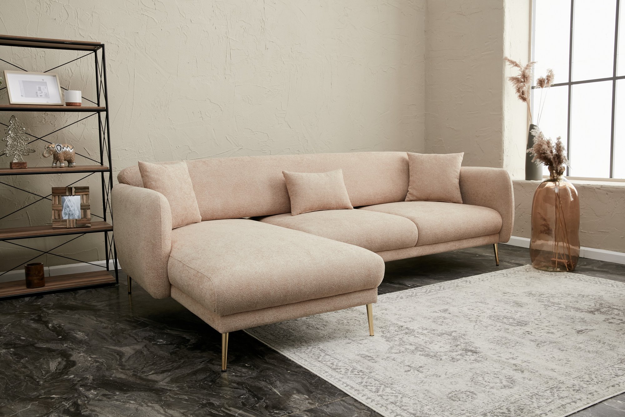 Simena Sofa Récamiere Links Beige