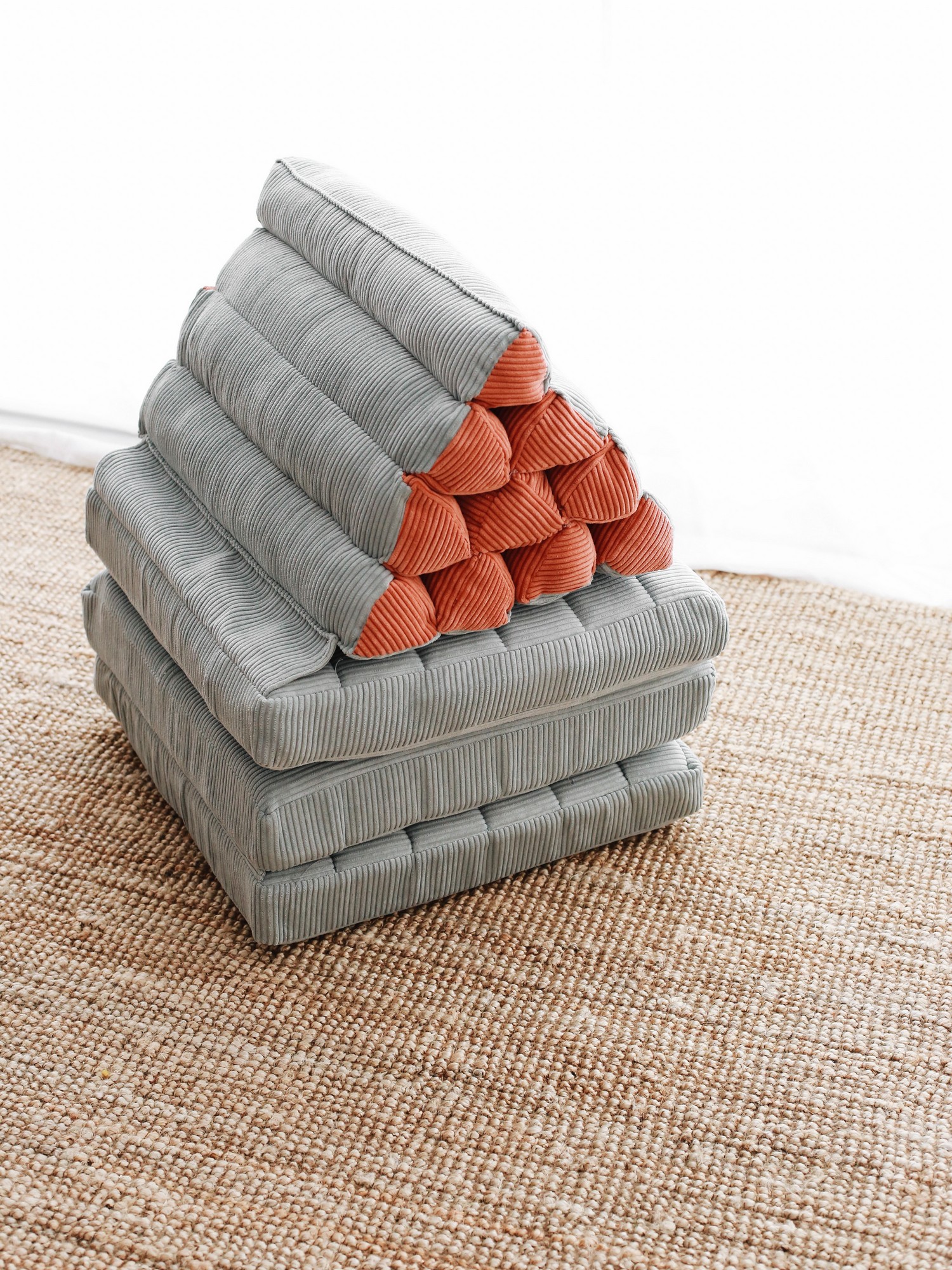 Keyf Katlanan Kissen Samt Blau