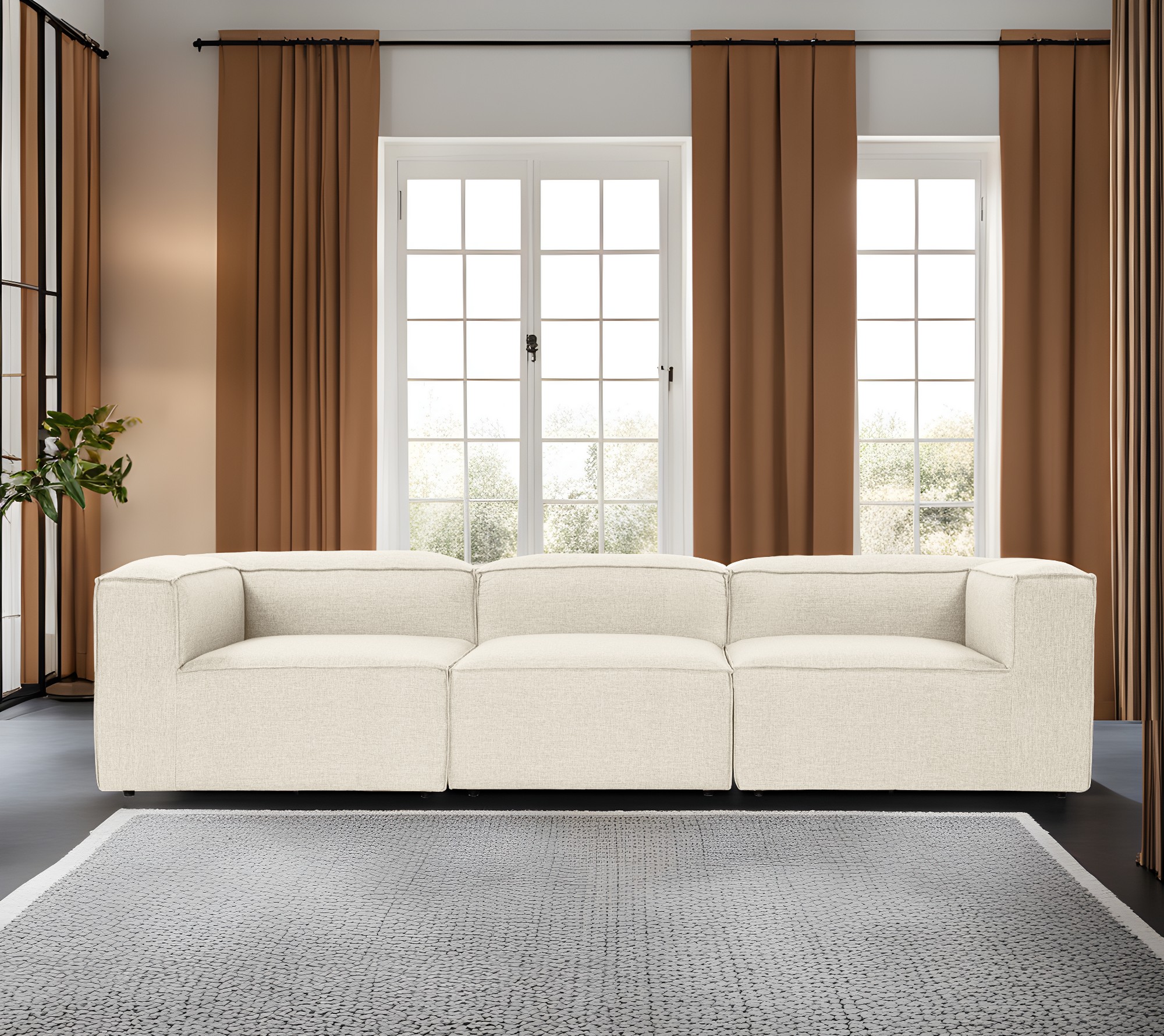 Fora 3-seater sofa ecru
