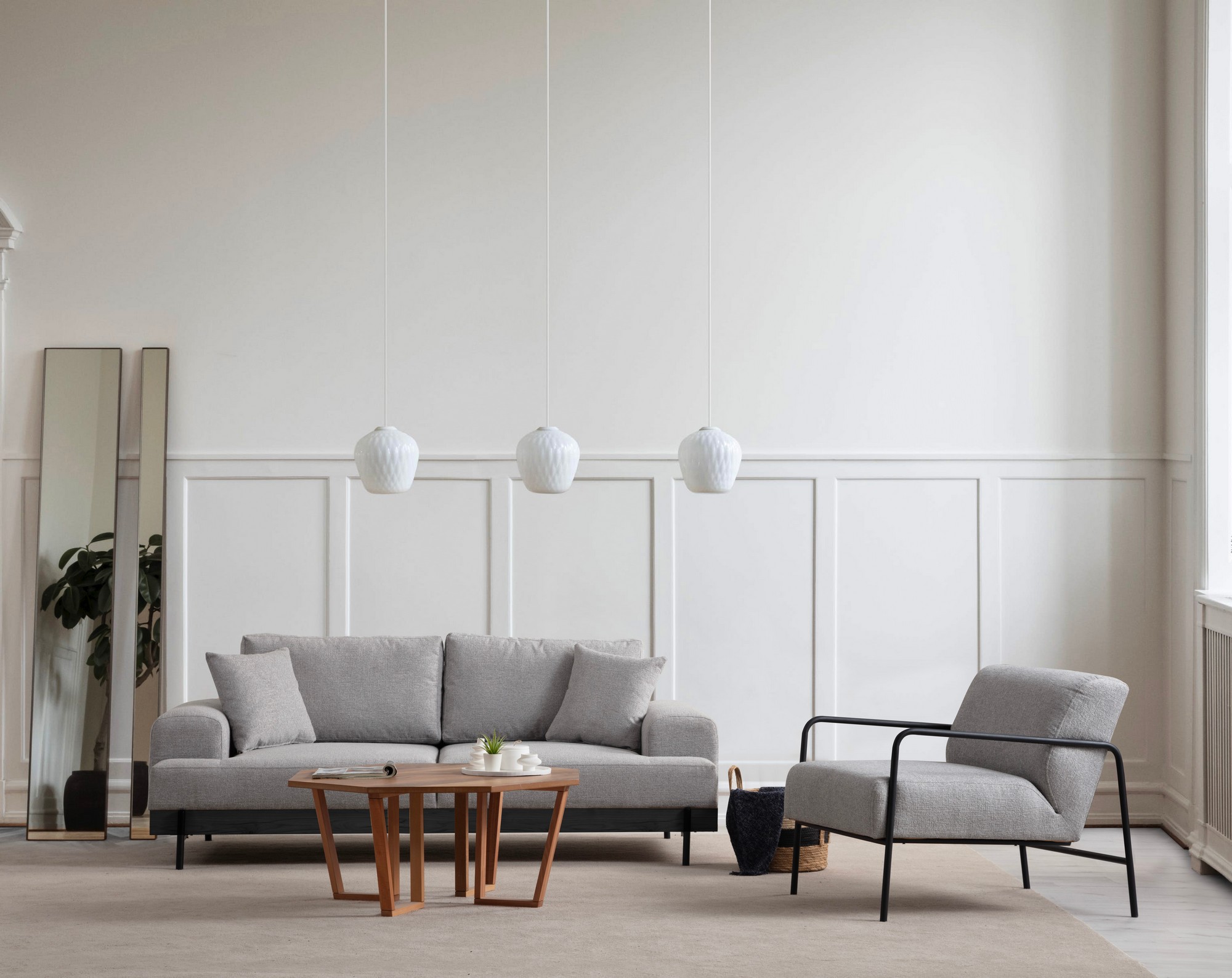 Eti 3-Sitzer Sofa Grau