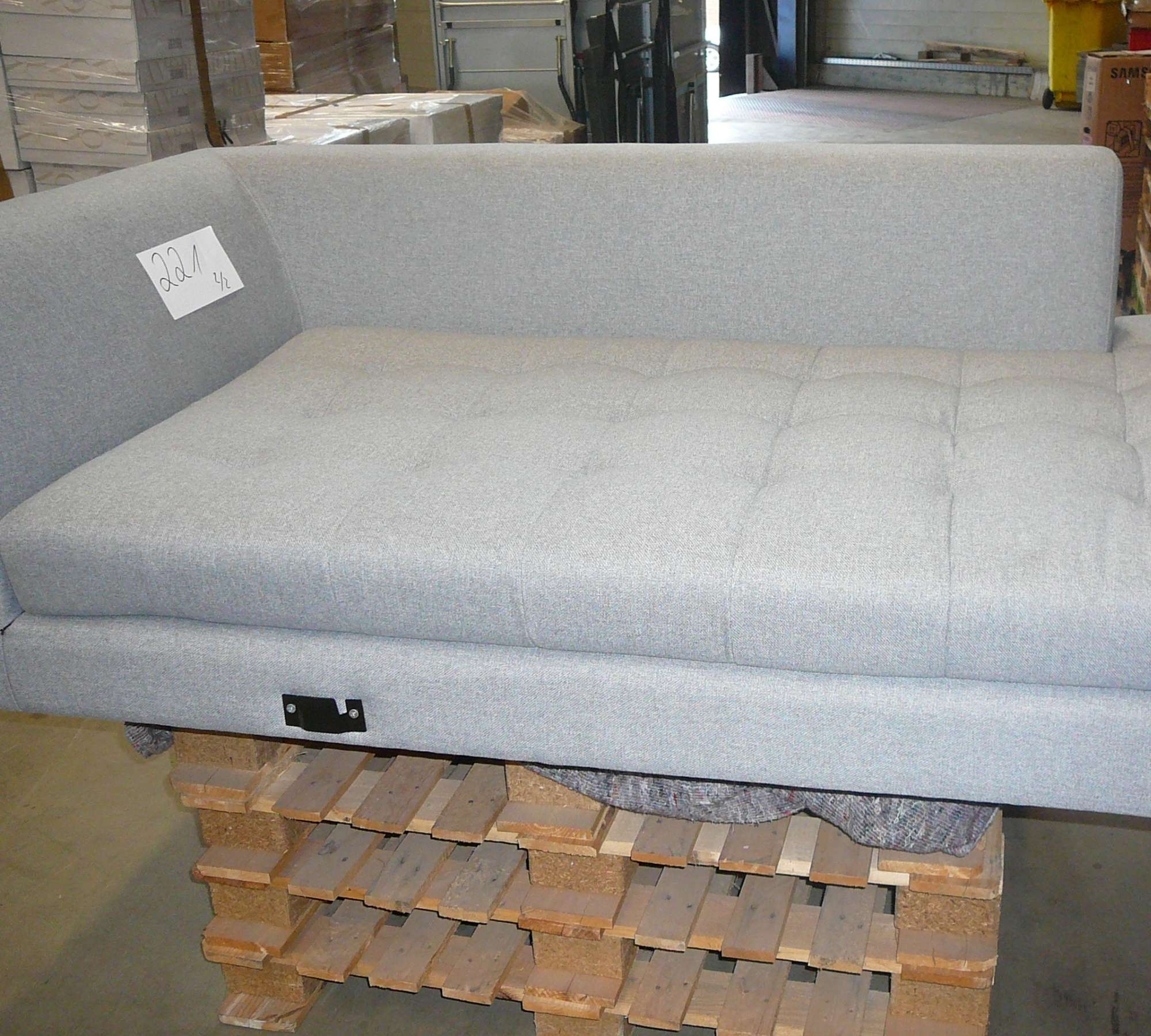 Nelson Ecksofa Récamiere Rechts Helles Grau