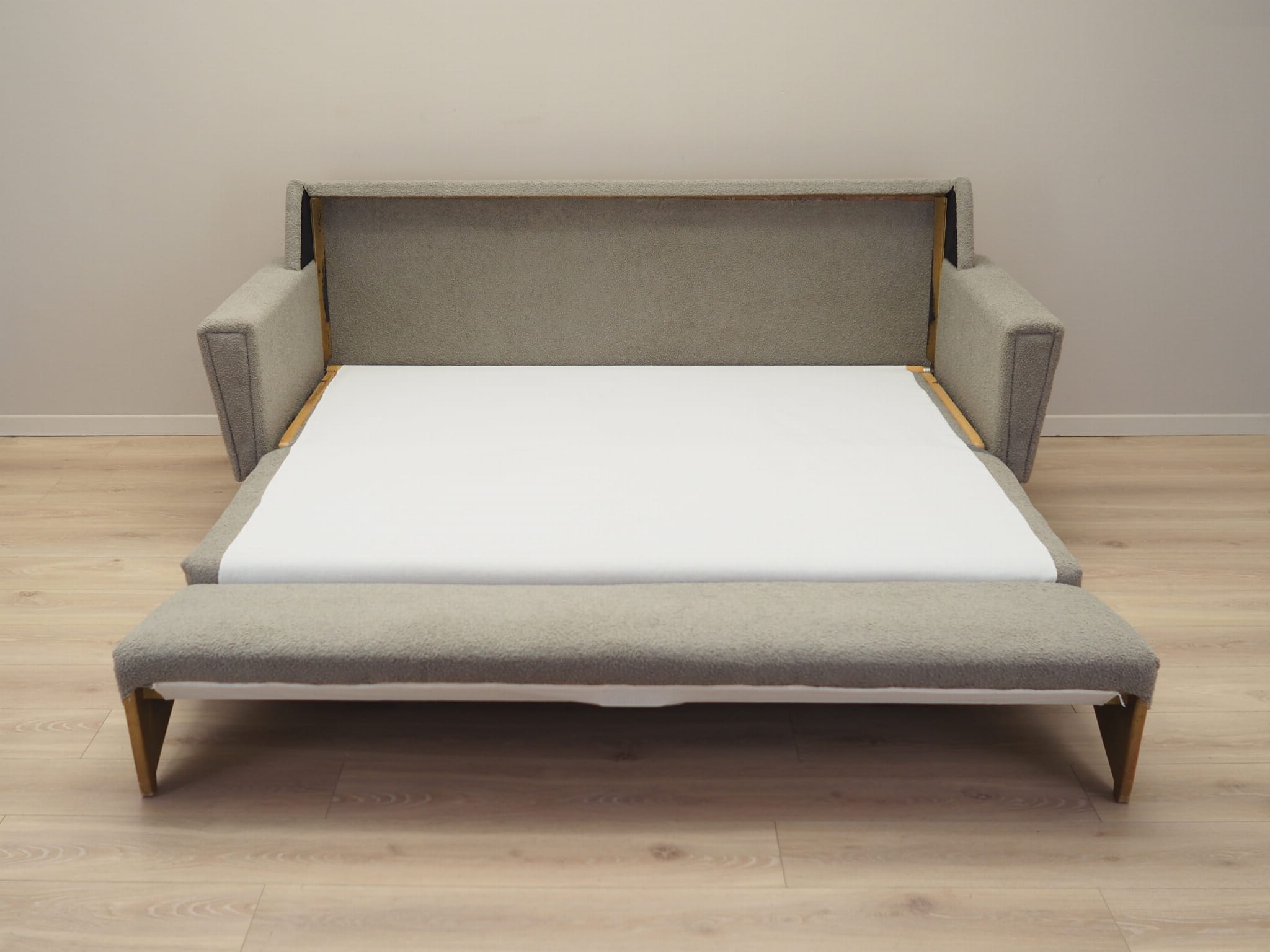 Schlafsofa Teakholz Textil Grau 1960er Jahre